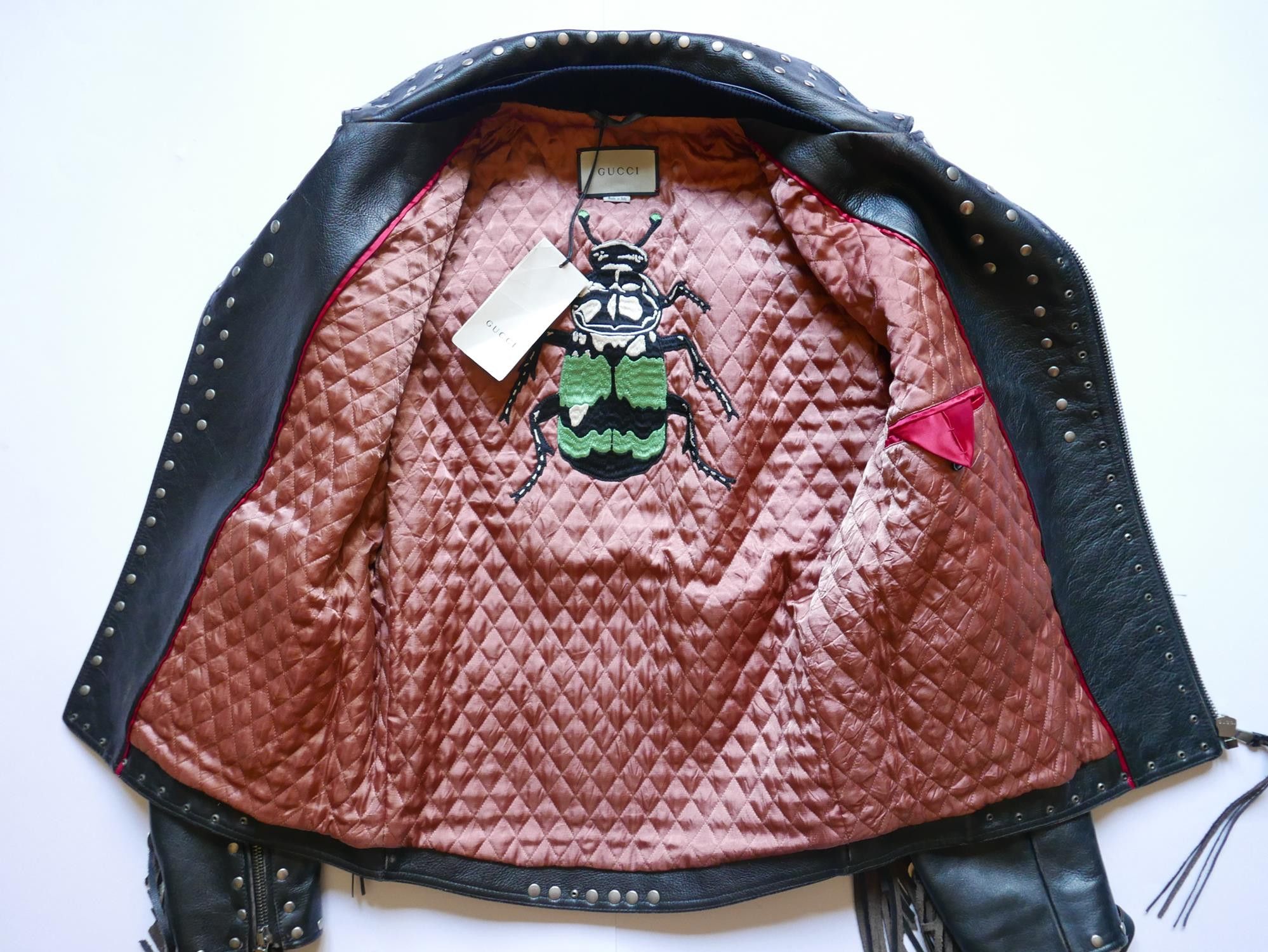 Gucci Gucci Jacket Leather Biker Studded Embroidered NWT 44 Size US S / EU 44-46 / 1 - 3 Thumbnail