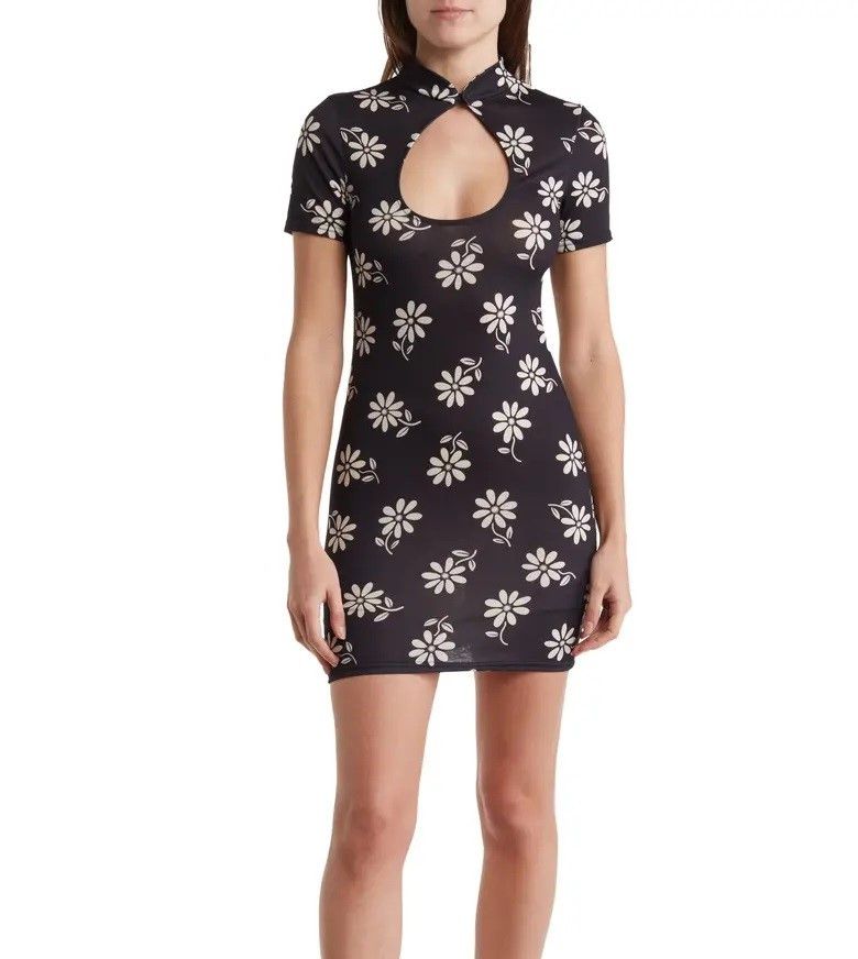 Asos ASOS Design Daisy Floral Bodycon Keyhole Mini Dress Size M / US 6-8 / IT 42-44 - 1 Thumbnail