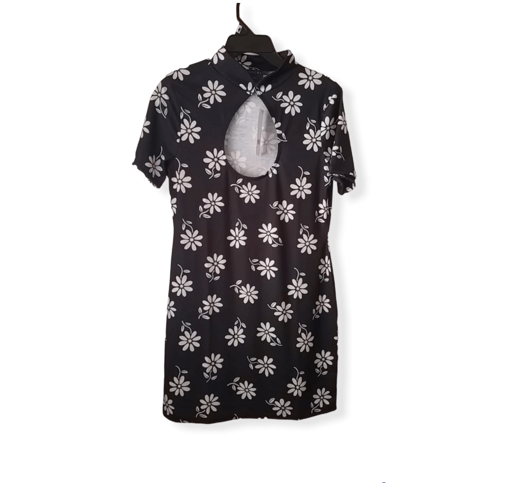 Asos ASOS Design Daisy Floral Bodycon Keyhole Mini Dress Size M / US 6-8 / IT 42-44 - 4 Thumbnail