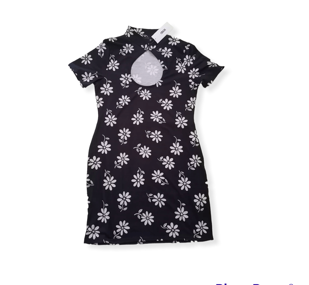 Asos ASOS Design Daisy Floral Bodycon Keyhole Mini Dress Size M / US 6-8 / IT 42-44 - 2 Thumbnail