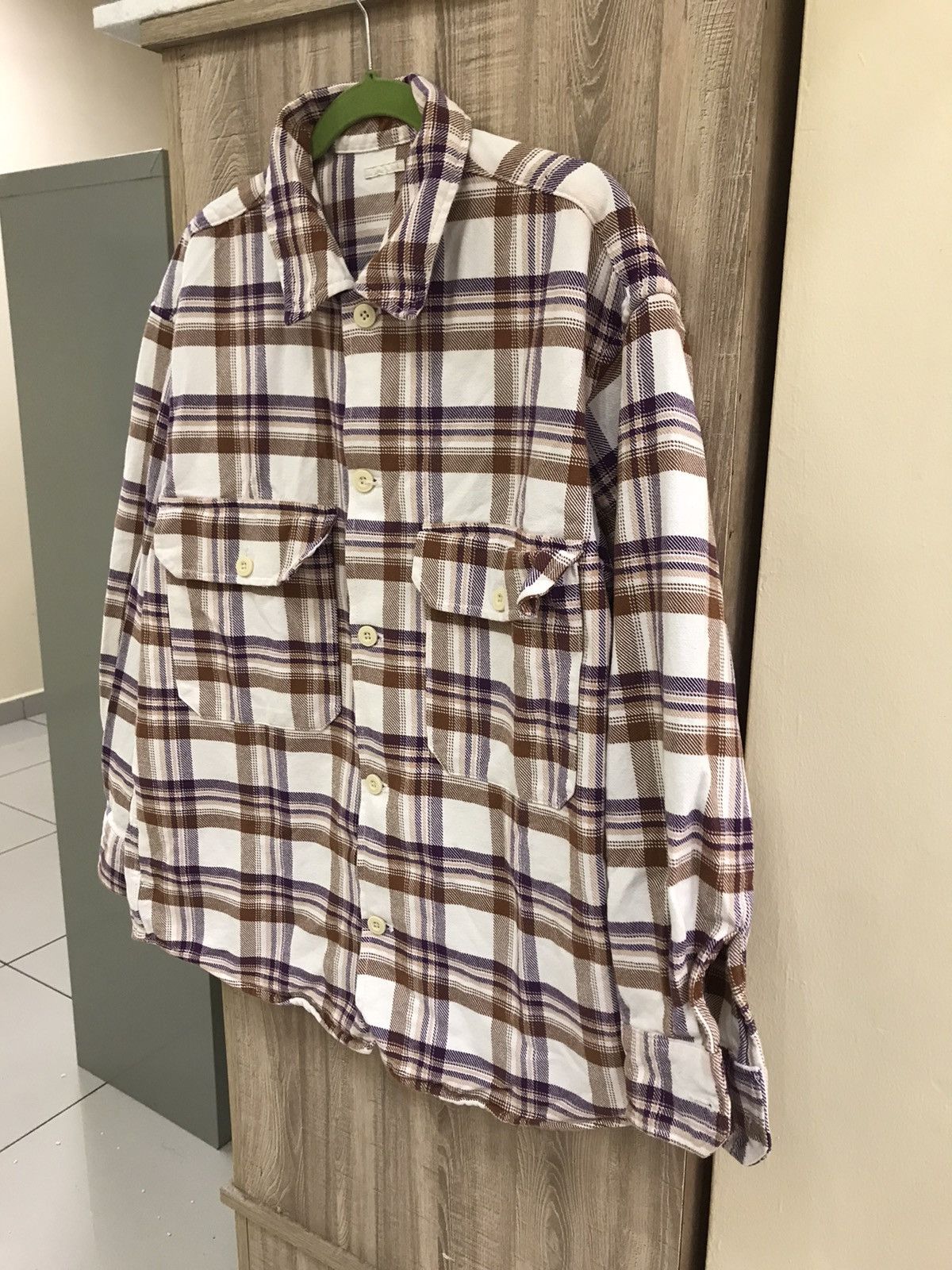 Flannel GU Workwear Flannel Shacket – Brown Checkered Size US XL / EU 56 / 4 - 4 Thumbnail