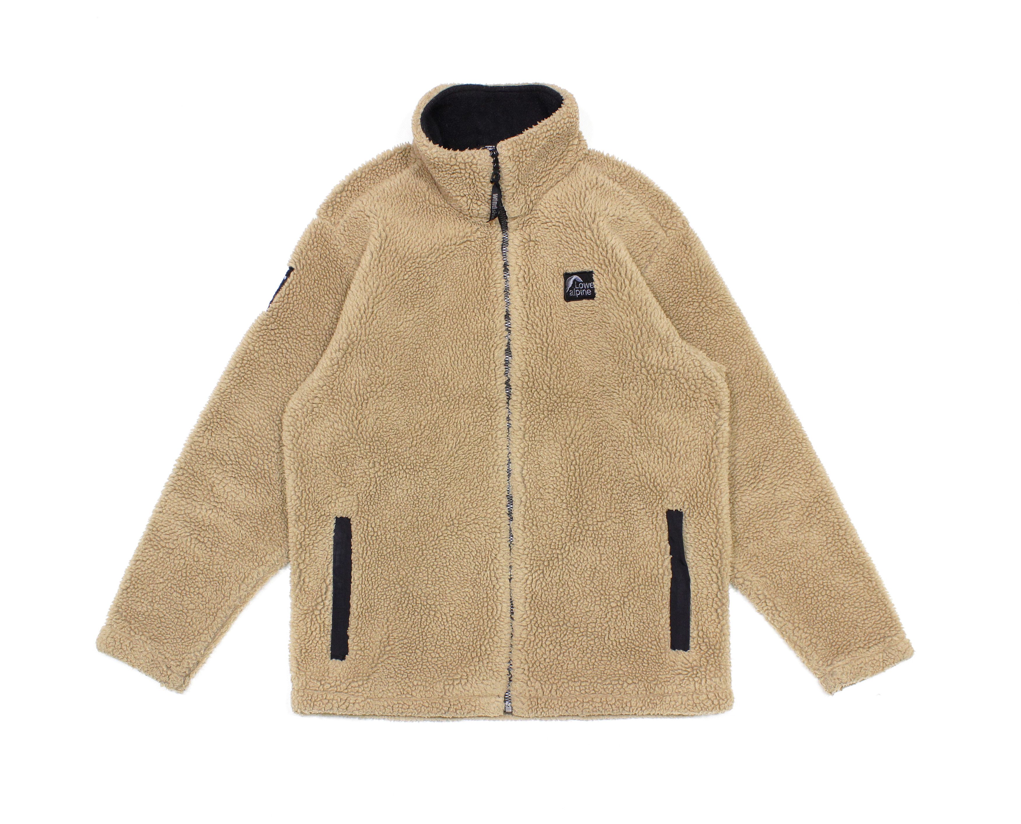 image of Outdoor Life x Vintage Lowe Alpine 90's Logo Deep Pile Windshield Fleece Jacket in Sand (Size Mediu