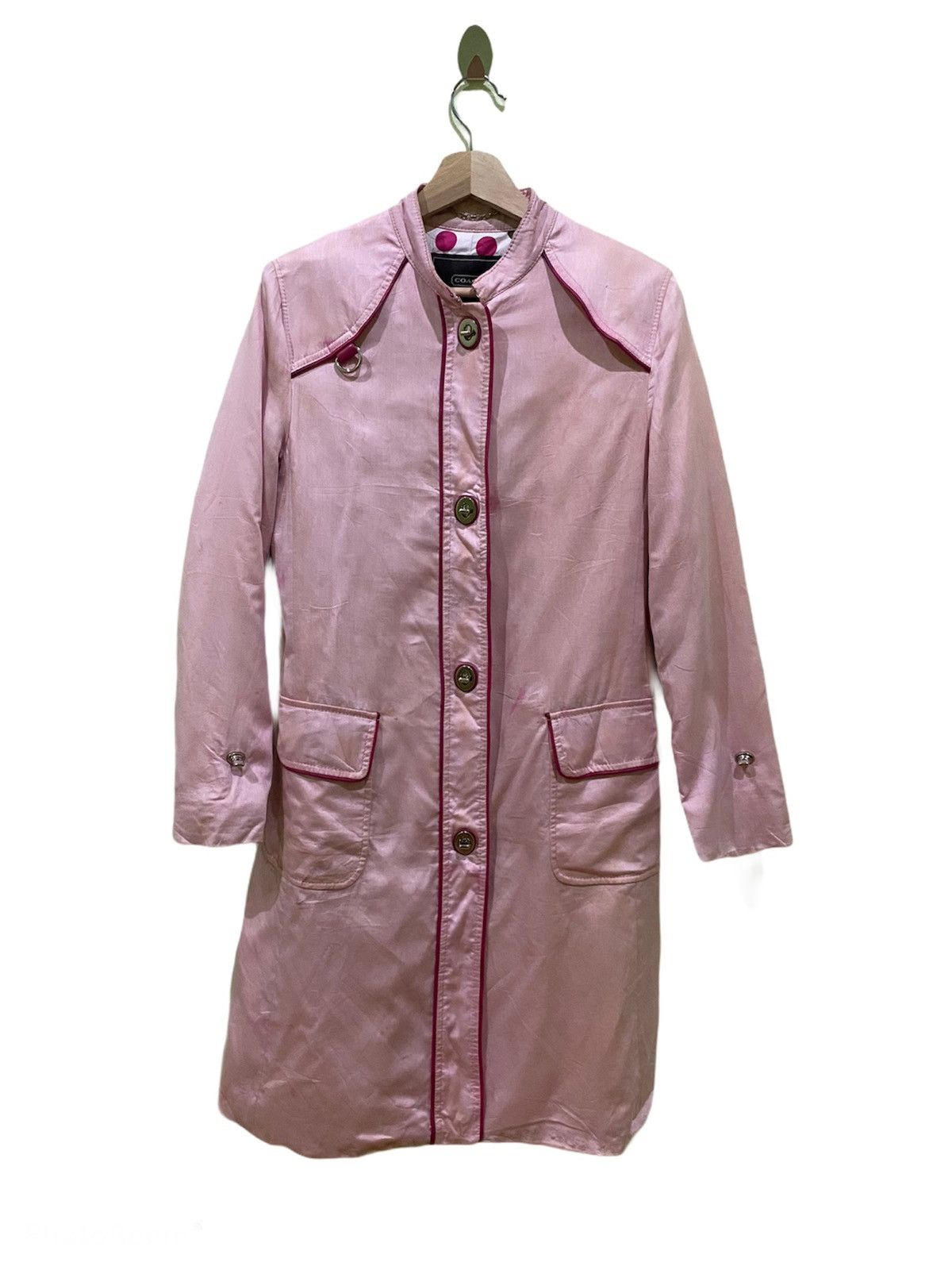 image of Coach Leatherwear Long Jacket in Light Pink, Men's (Size Small)