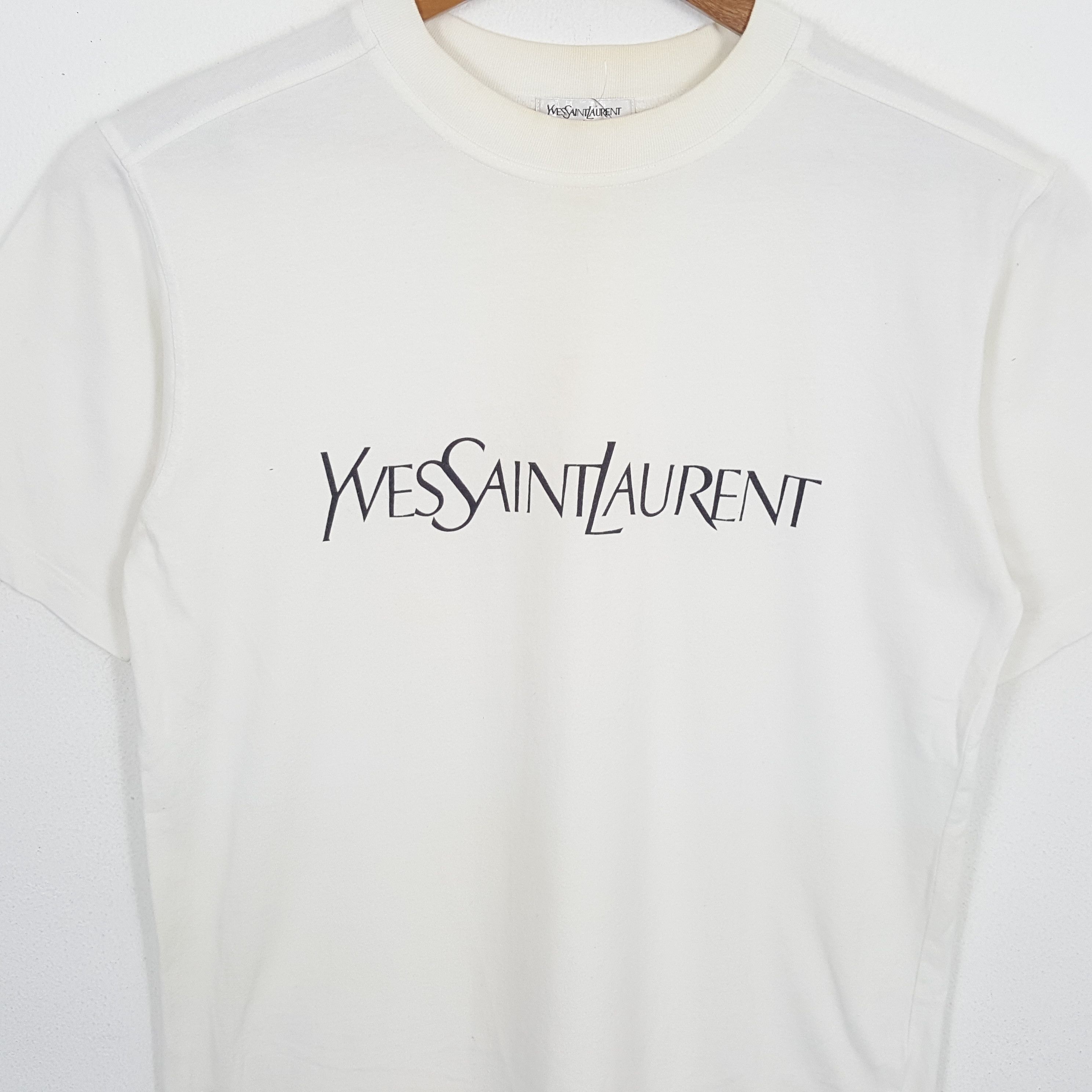 Vintage × Yves Saint Laurent Vintage YVES SAINT LAURENT Spell Out Design T-Shirt Size US L / EU 52-54 / 3 - 2 Thumbnail