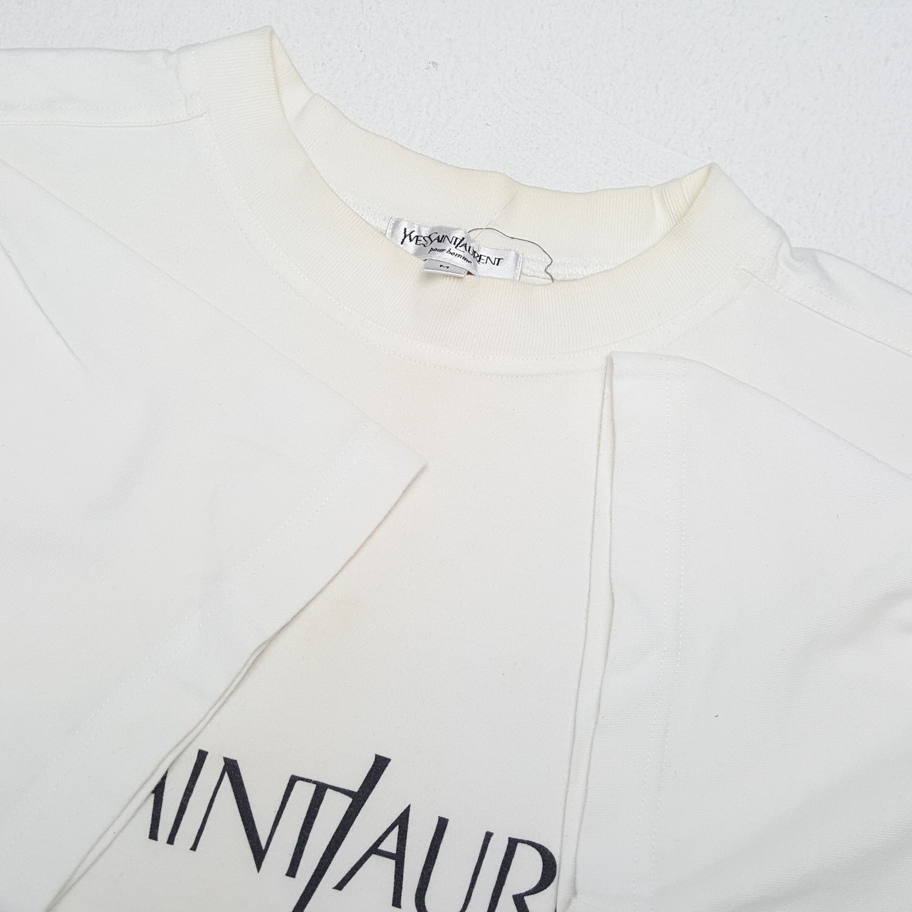 Vintage × Yves Saint Laurent Vintage YVES SAINT LAURENT Spell Out Design T-Shirt Size US L / EU 52-54 / 3 - 5 Thumbnail