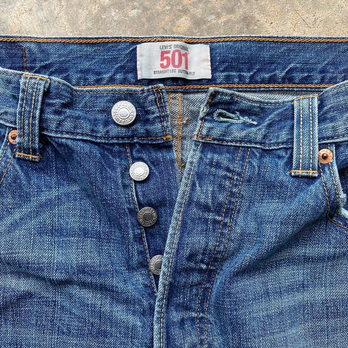 Levi's Vintage Levi’s 501 Distressed Jeans – Classic Size US 31 - 4 Thumbnail