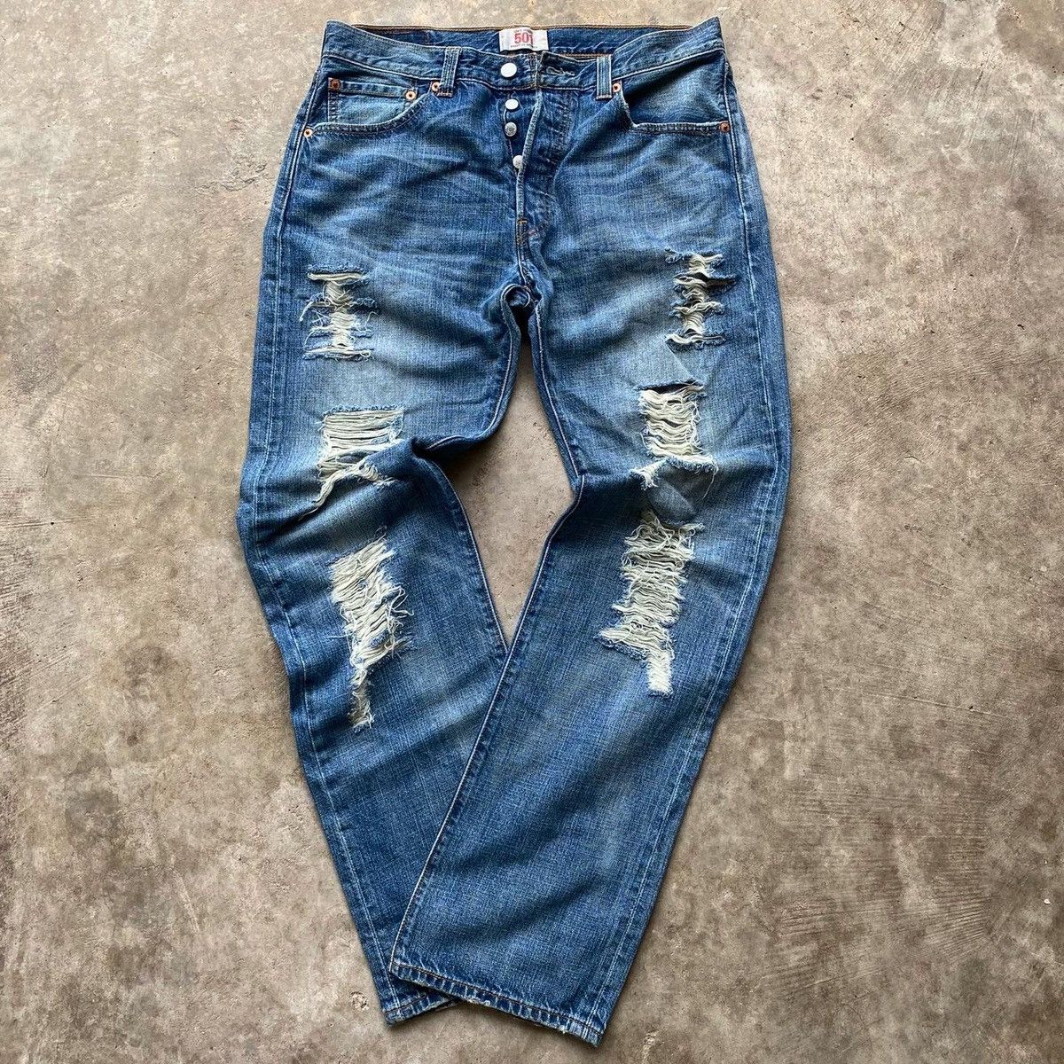 Levi's Vintage Levi’s 501 Distressed Jeans – Classic Size US 31 - 1 Thumbnail