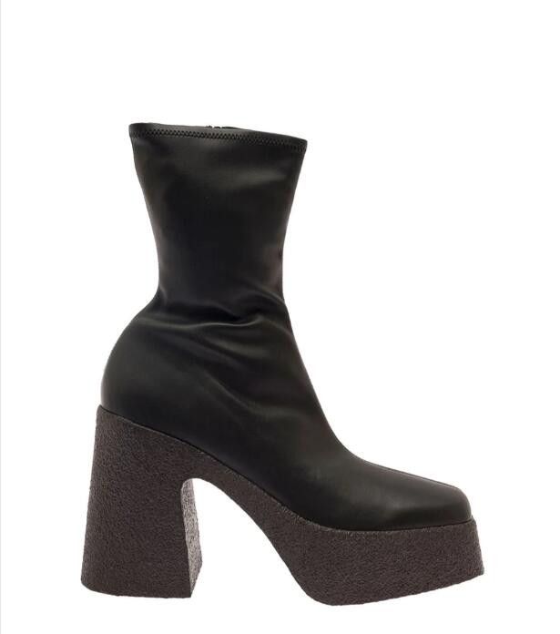 image of Ss23 Stella Mccartney Skyla Rubber Sole Pasian Boots 41 in Black, Women's (Size 11)