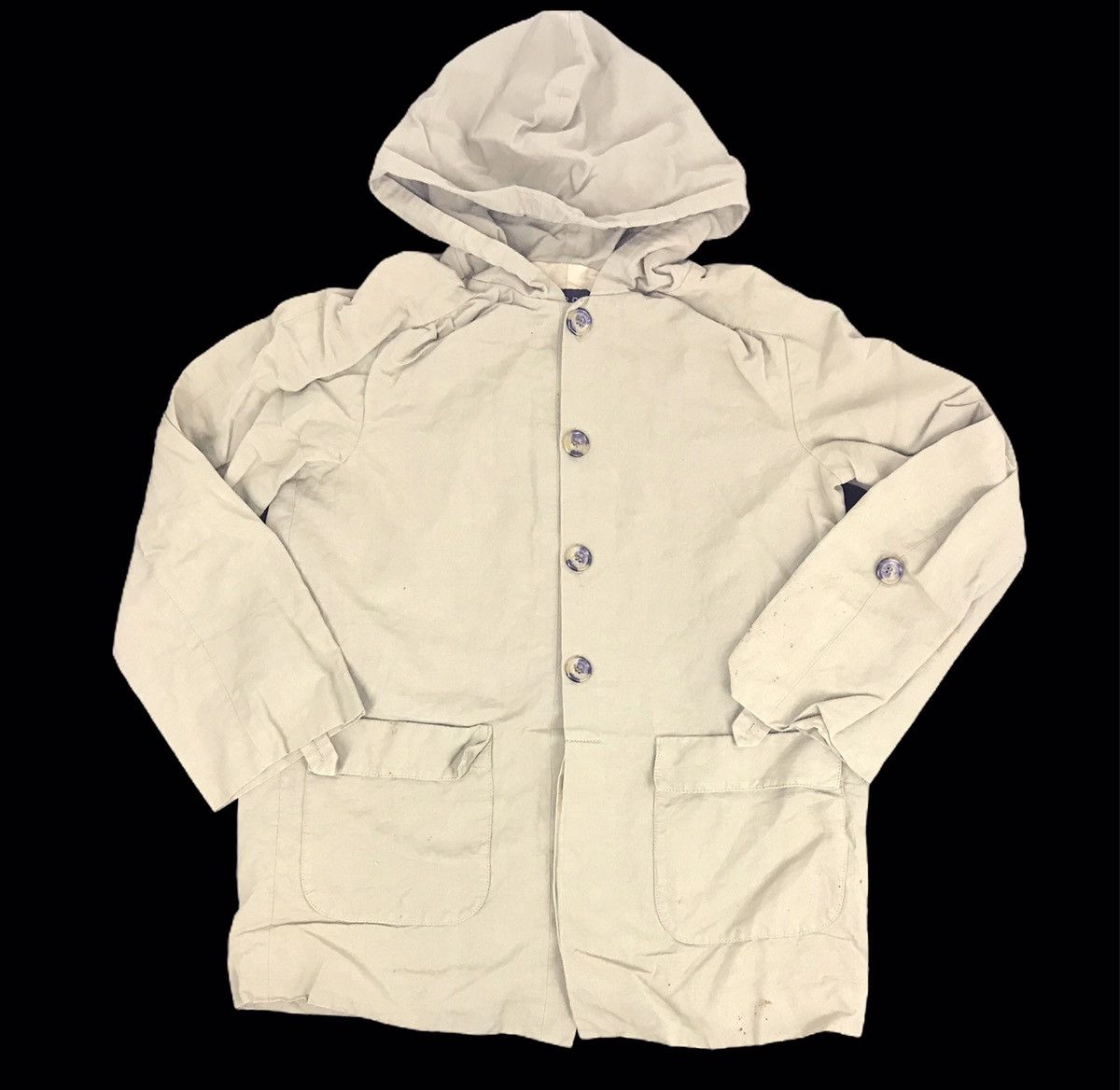 image of A P C x Vintage 90's Rue Madame Paris Hoodie Jacket in Cream, Men's (Size Medium)