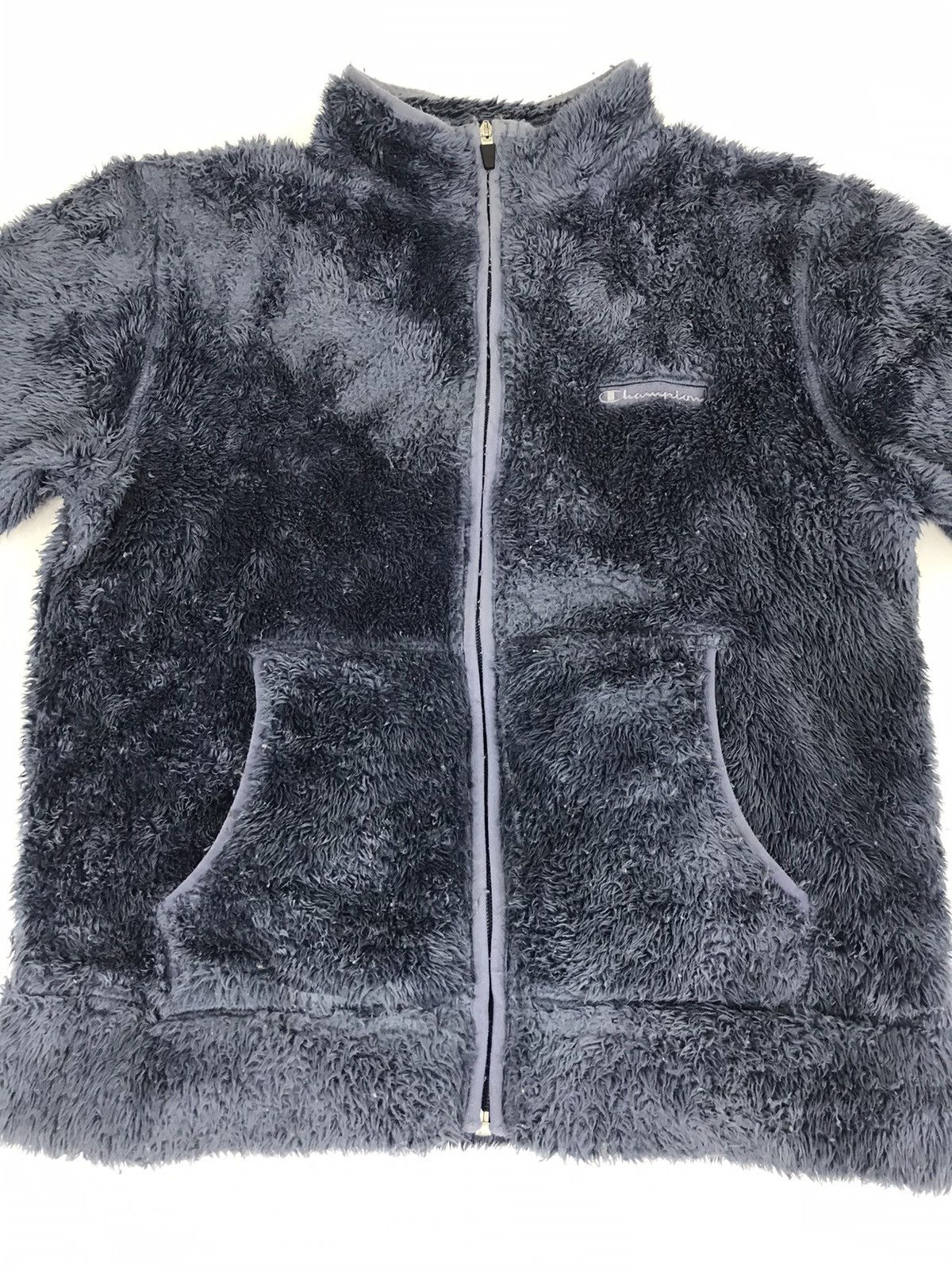 Japanese Brand × Vintage Champion Fluffy Fleece Sweatshirt Hoodies Jacket Size M / US 6-8 / IT 42-44 - 3 Thumbnail