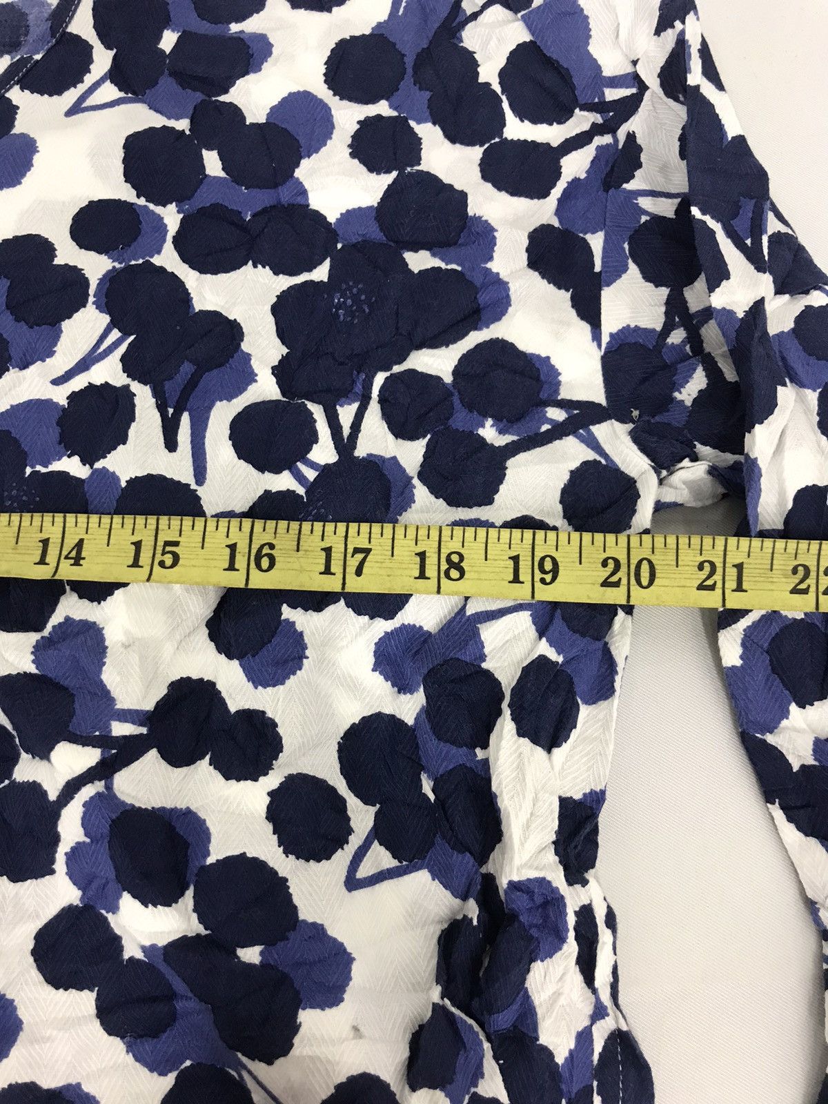 Japanese Brand Natural Laundry Long Tee Floral Polka dot Blouse Size L / US 10 / IT 46 - 4 Thumbnail