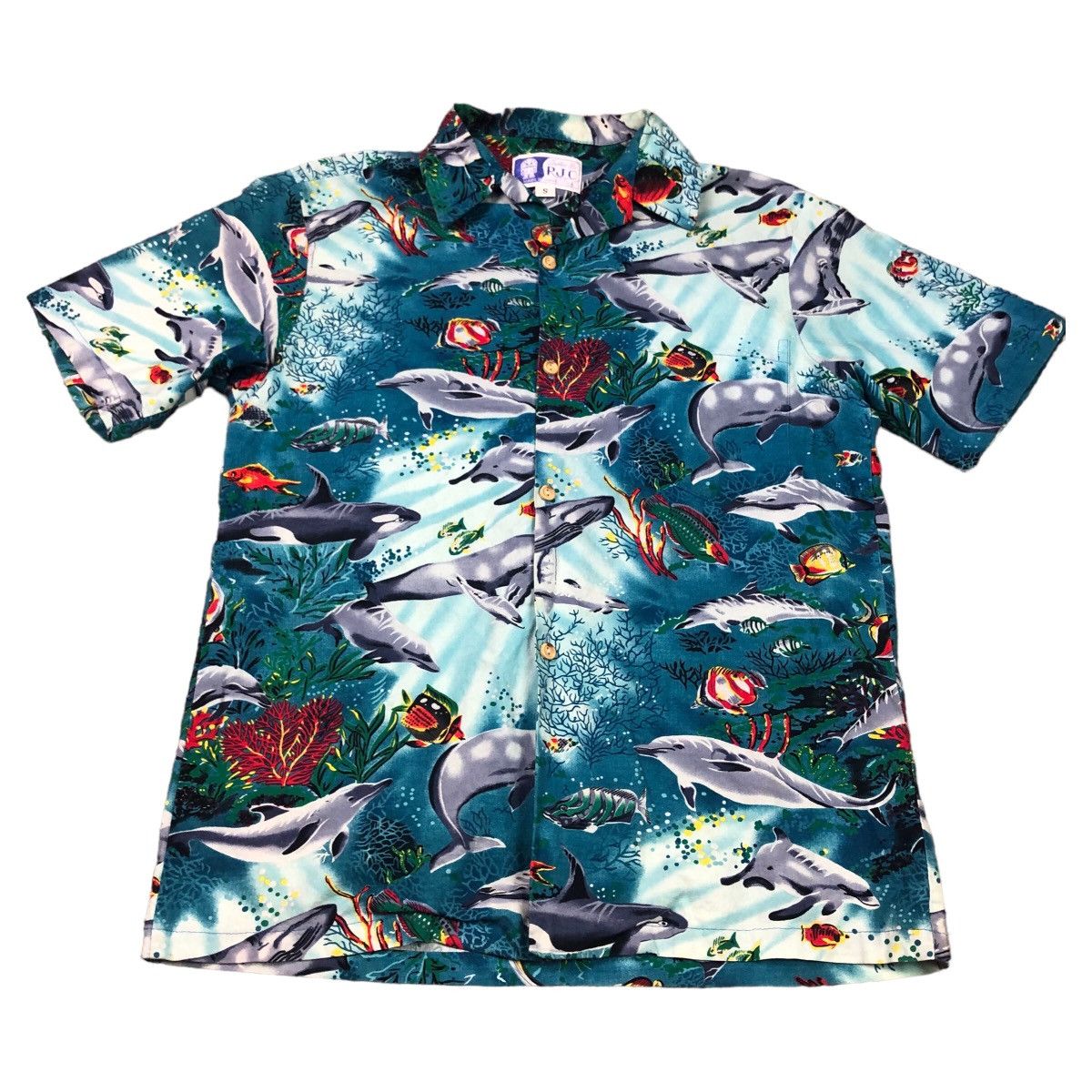 Vintage Vintage 90s Styled by RJC ocean Animal Hawaiian Shirt Small Size US S / EU 44-46 / 1 - 1 Thumbnail