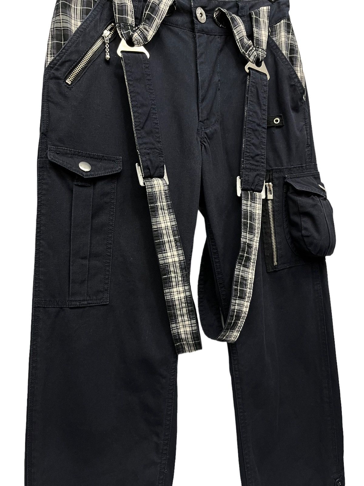 Japanese Brand 🔥VINTAGE GARAGE LABEL💥Punk Bondage Suspender Overall Cargo Size US 28 / EU 44 - 6 Thumbnail