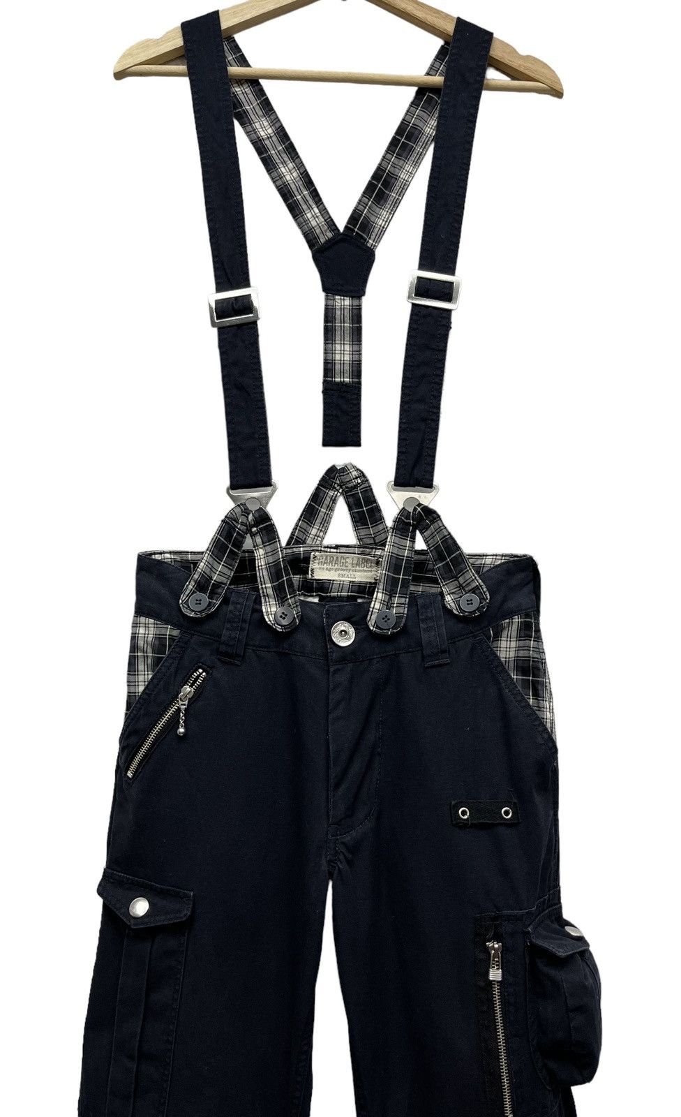 Japanese Brand 🔥VINTAGE GARAGE LABEL💥Punk Bondage Suspender Overall Cargo Size US 28 / EU 44 - 12 Thumbnail