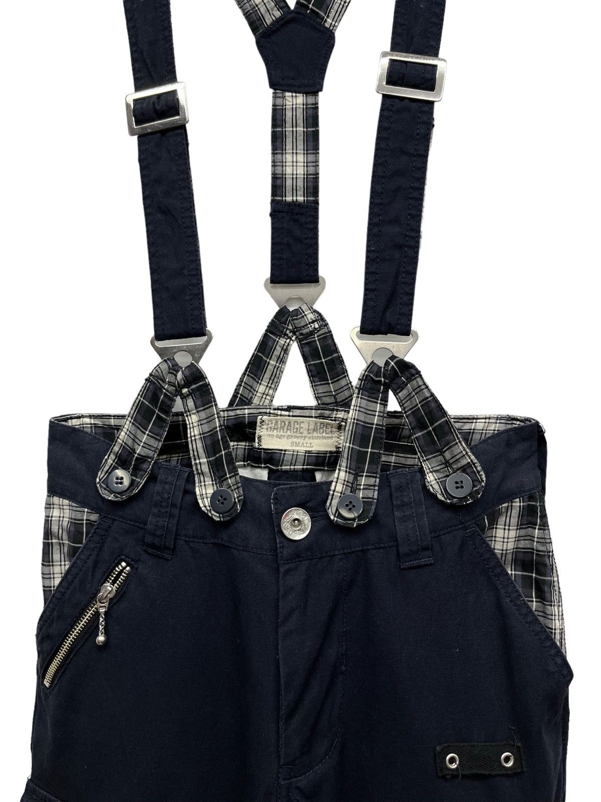 Japanese Brand 🔥VINTAGE GARAGE LABEL💥Punk Bondage Suspender Overall Cargo Size US 28 / EU 44 - 14 Thumbnail