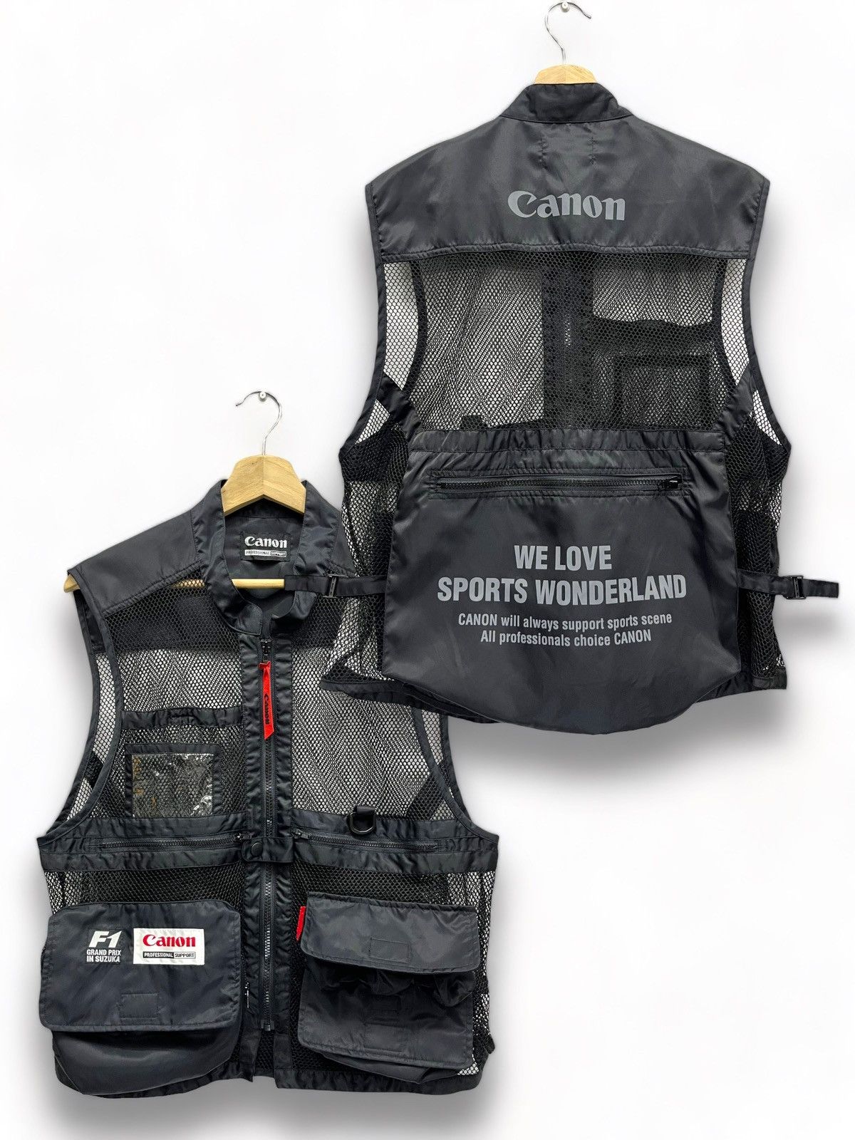image of canon Professional Support F1 Grand Prix Suzuka Vest in Black, Men's (Size Medium)
