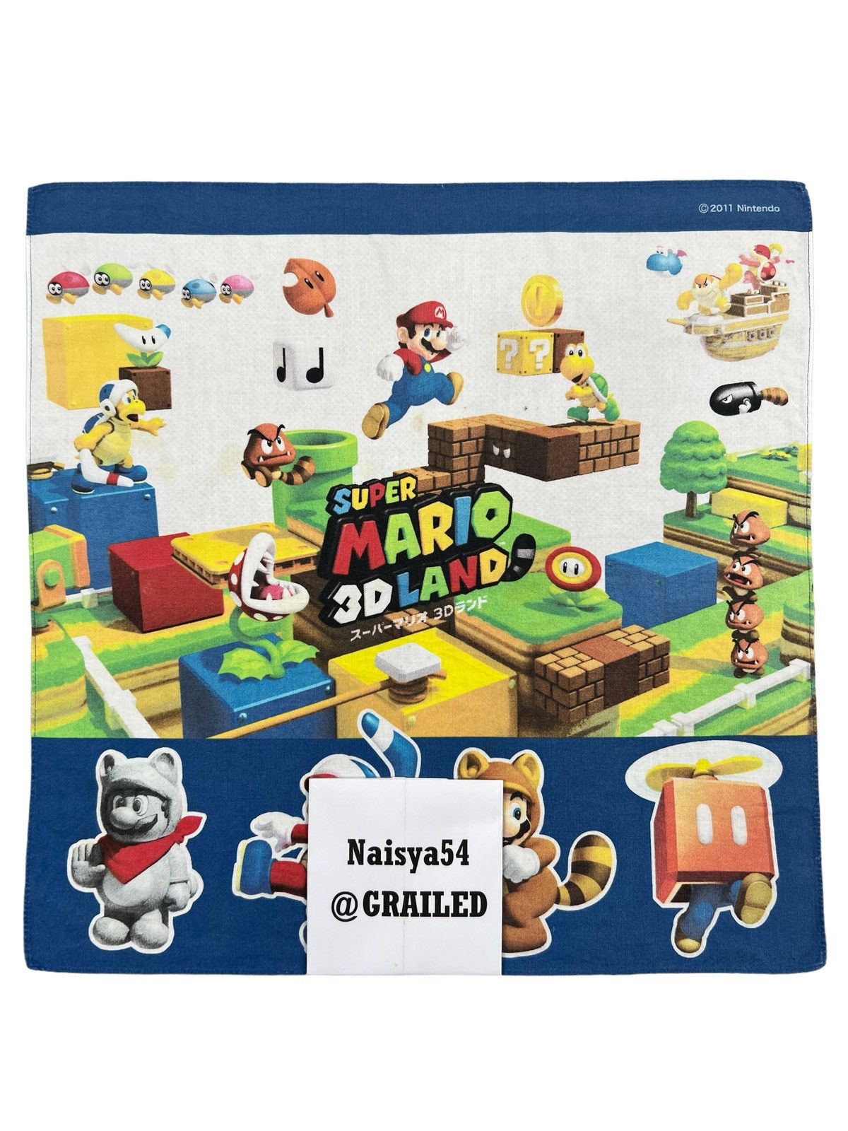 Japanese Brand Super Mario Handkerchief Neckerchief Bandana Pocketsquare Size ONE SIZE - 4 Thumbnail