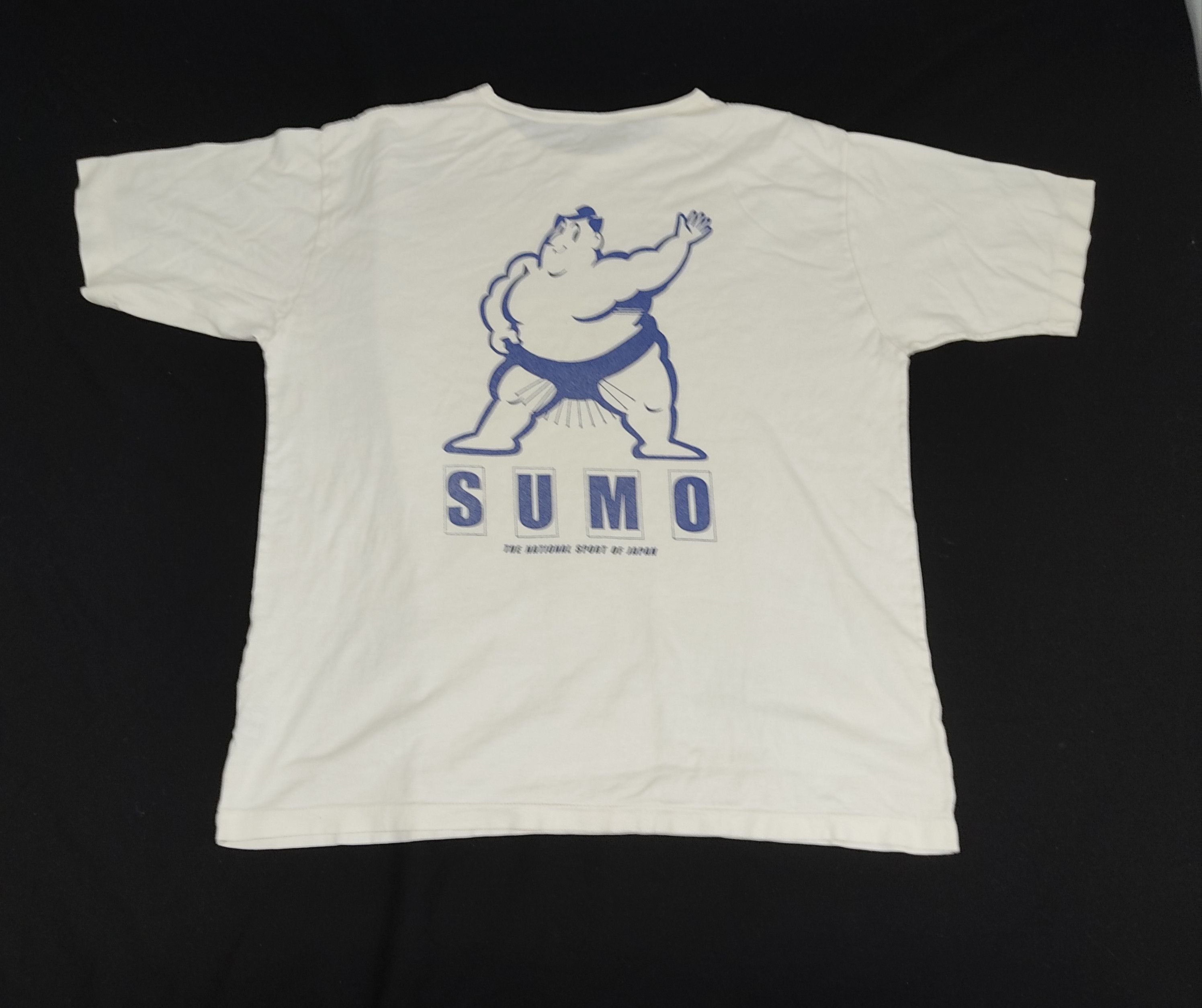 image of Vintage Japan National Sport Sumo History Art Story Tee in White, Men's (Size Medium)
