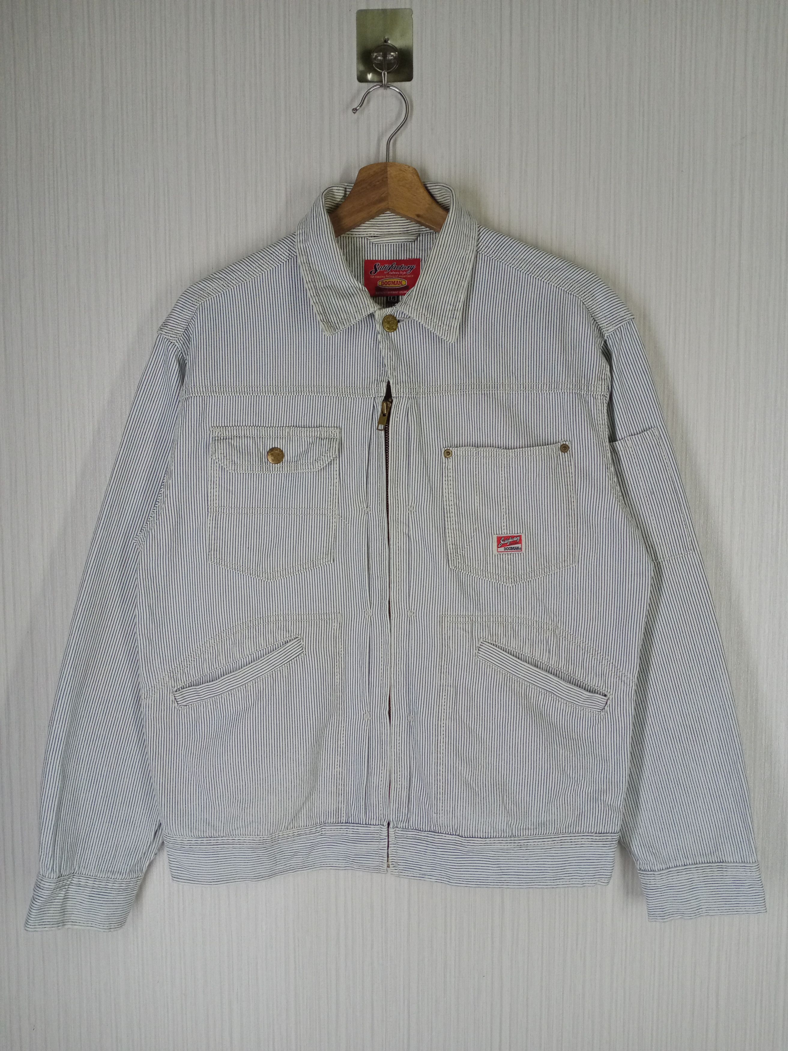 image of Vintage Dogman Satisfactory Hickory Stripe Work Wear Jacket in No Colour, Men's (Size Medium)