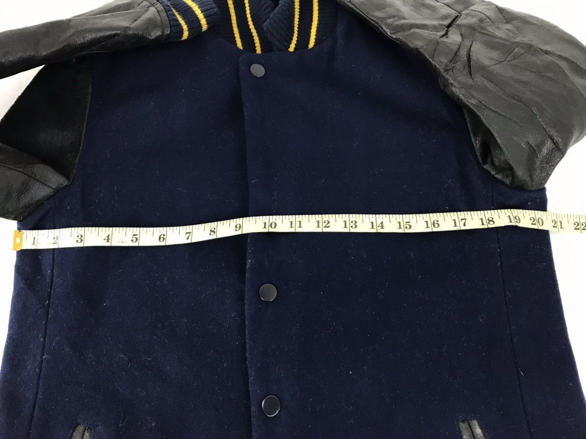Leather Varsity Jacket Noyet Wool Cow Leather Sleeve Quilted Size US M / EU 48-50 / 2 - 8 Thumbnail