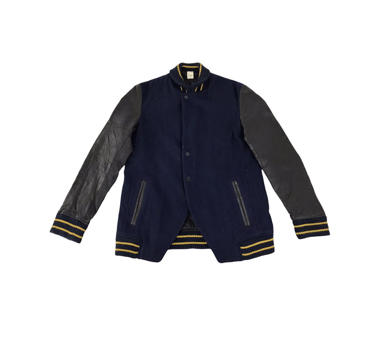 Leather Varsity Jacket Noyet Wool Cow Leather Sleeve Quilted Size US M / EU 48-50 / 2 - 1 Thumbnail