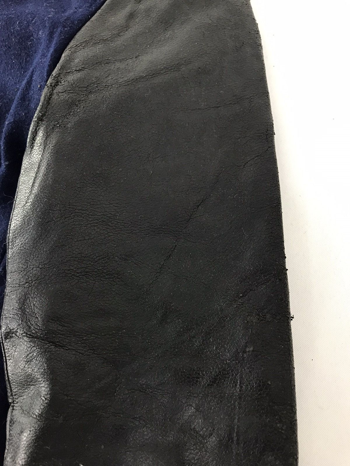 Leather Varsity Jacket Noyet Wool Cow Leather Sleeve Quilted Size US M / EU 48-50 / 2 - 12 Thumbnail