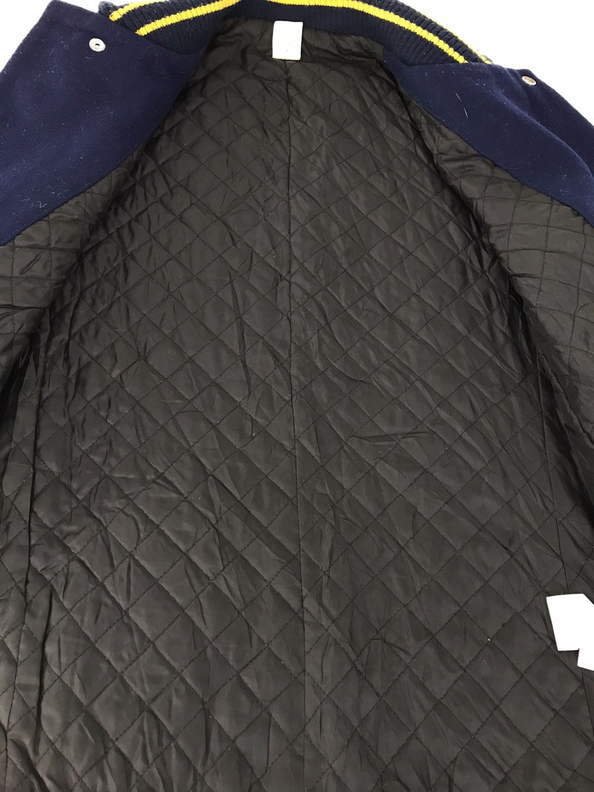 Leather Varsity Jacket Noyet Wool Cow Leather Sleeve Quilted Size US M / EU 48-50 / 2 - 3 Thumbnail