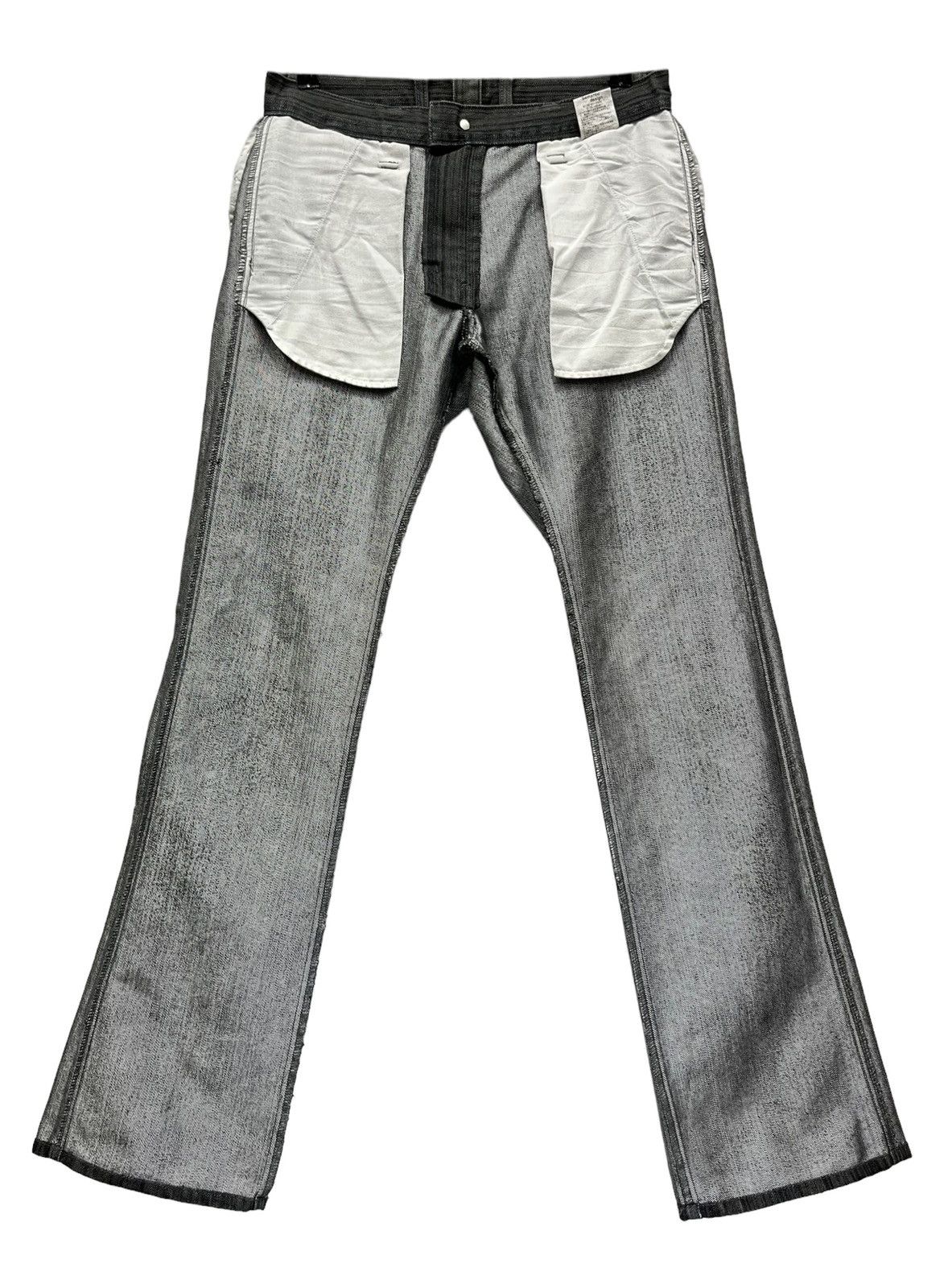 FYE🔥SEMANTIC Hickory Stripes Shiny Denim Punk Zippers Flare