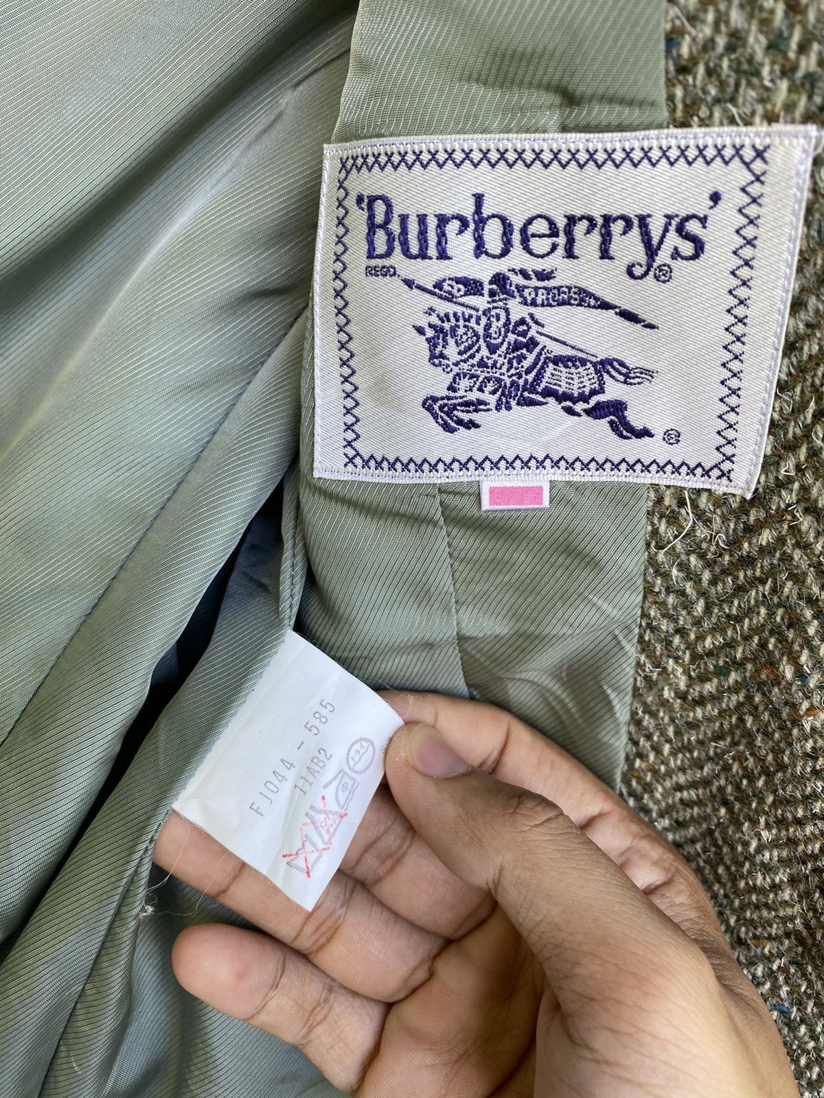 Burberry burberrys prorsum tweed green luxury blazer Size 38R - 9 Thumbnail