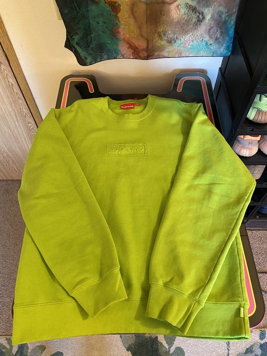 Supreme Supreme Lime Green Cutout Box Logo Crewneck | Grailed