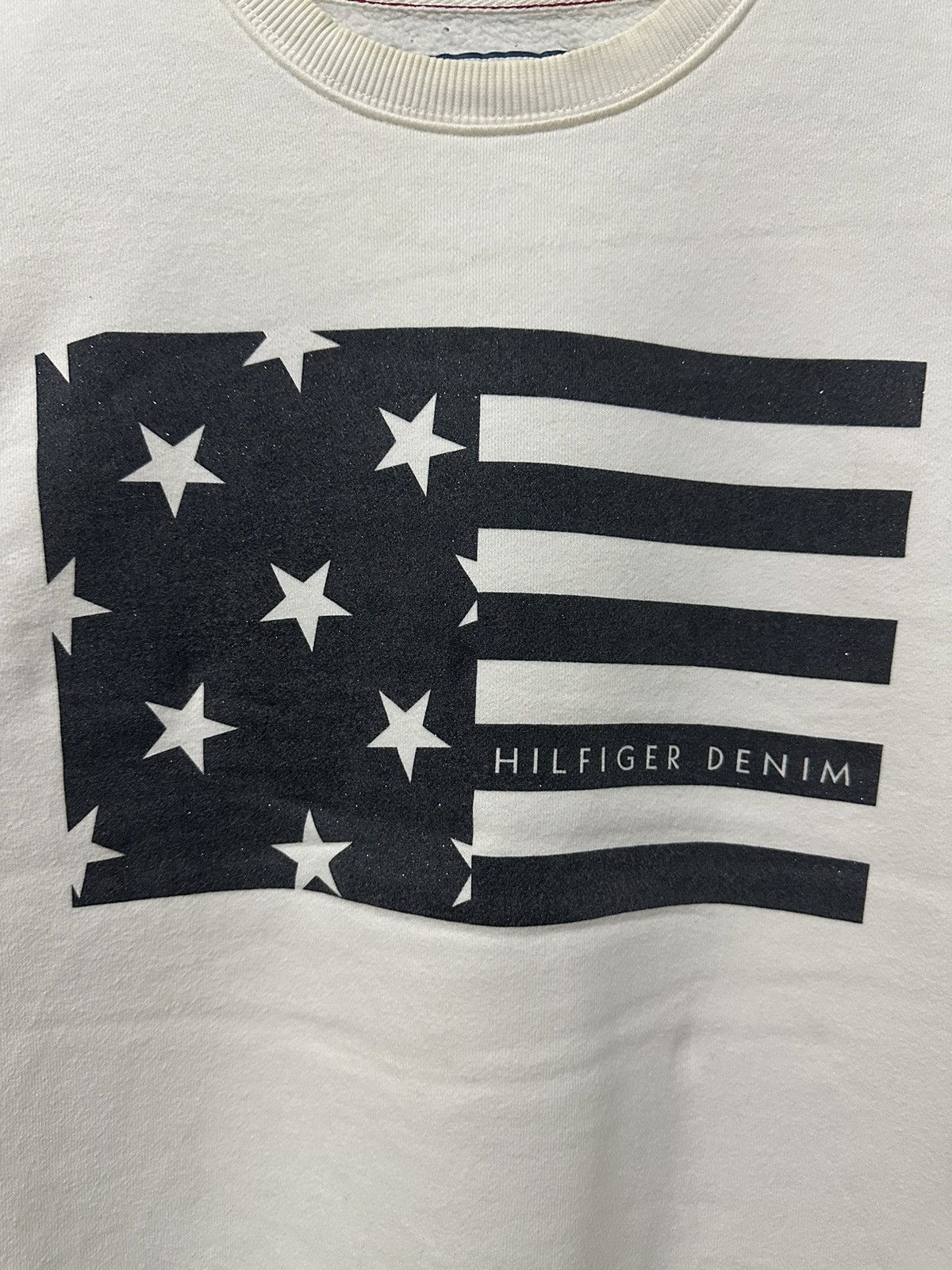 Tommy Hilfiger × Vintage Vintage HILFIGER DENIM US Flag Logo Pullover Sweatshirt Size US M / EU 48-50 / 2 - 2 Thumbnail