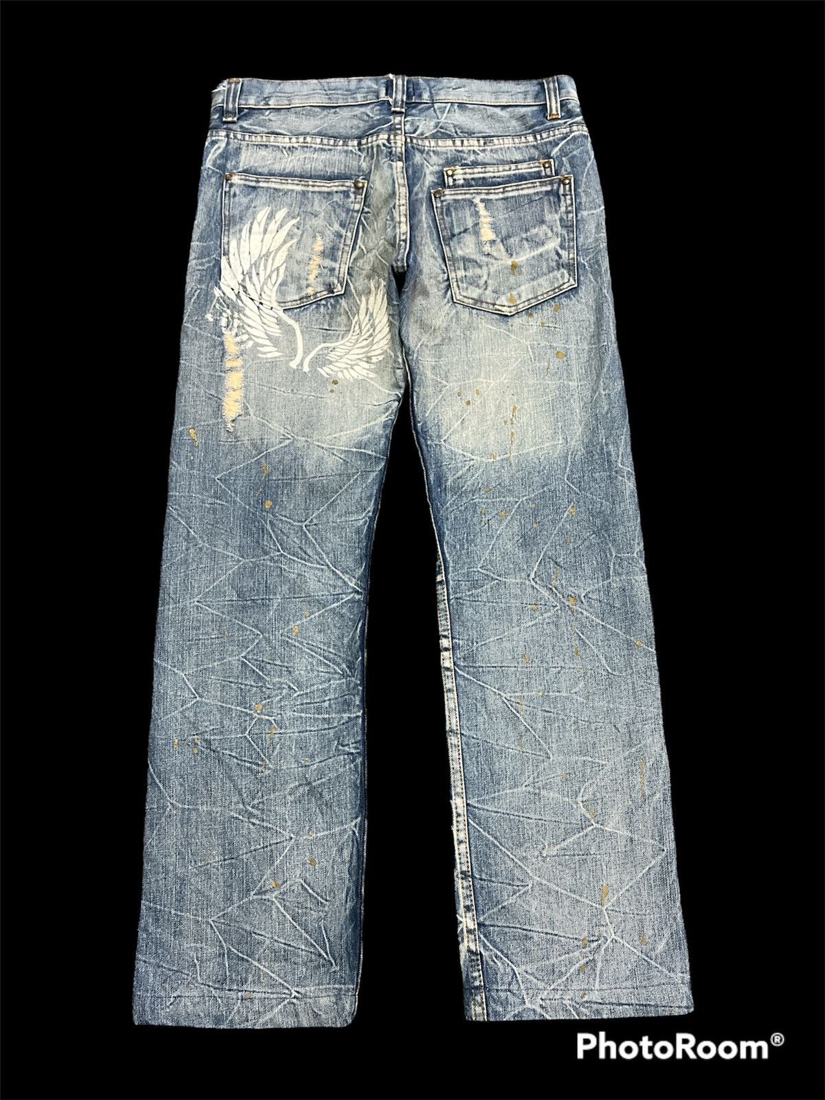 Japanese Brand FLARED🔥LAGEND OF GLAMOUR DISTRESSED RIPPED DENIM PANTS Size US 32 / EU 48 - 6 Thumbnail