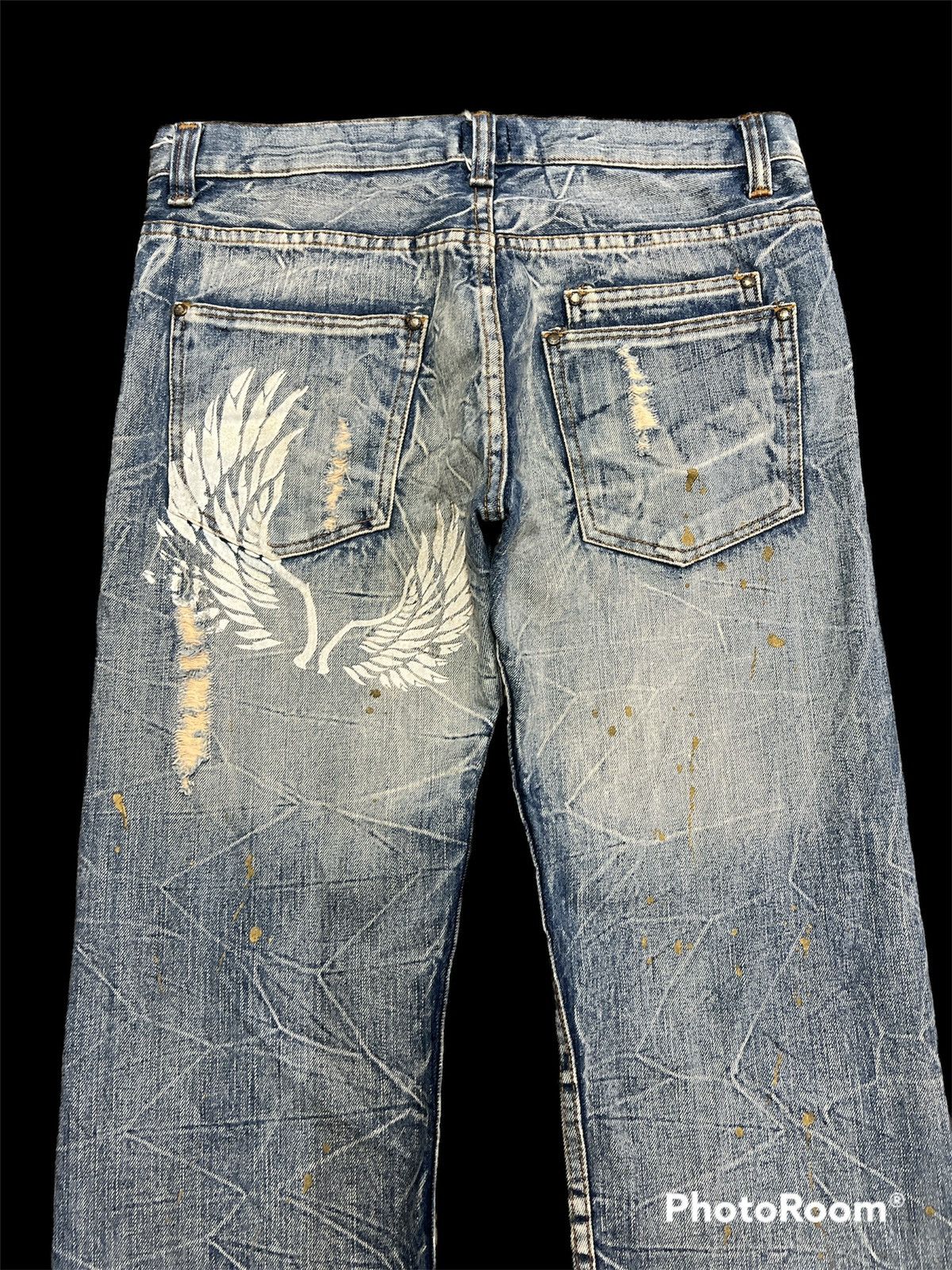Japanese Brand FLARED🔥LAGEND OF GLAMOUR DISTRESSED RIPPED DENIM PANTS Size US 32 / EU 48 - 7 Thumbnail