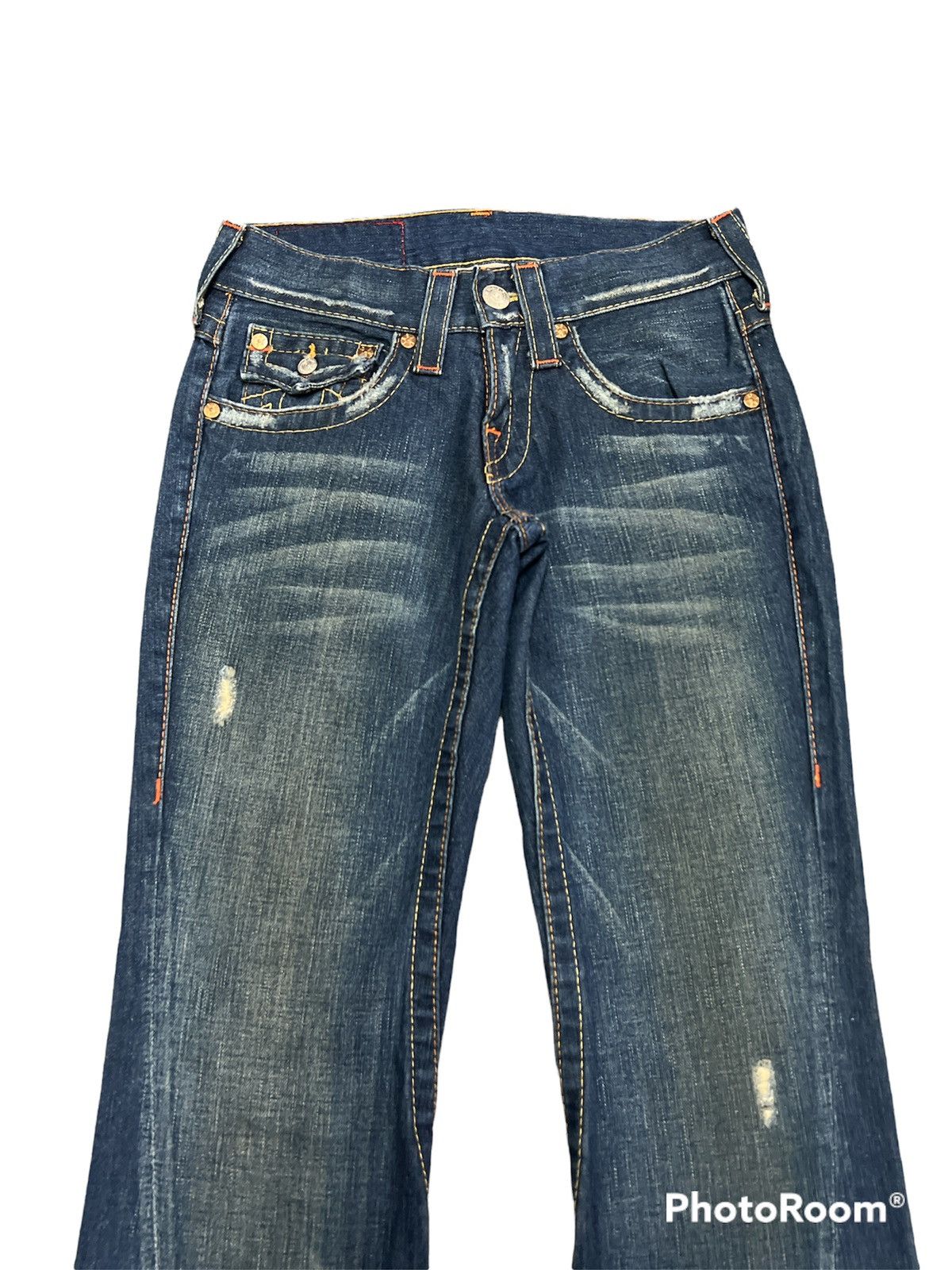 True Religion SICK🔥Vintage True Religion FLARED Ripped Denim Pant Size US 28 / EU 44 - 3 Thumbnail