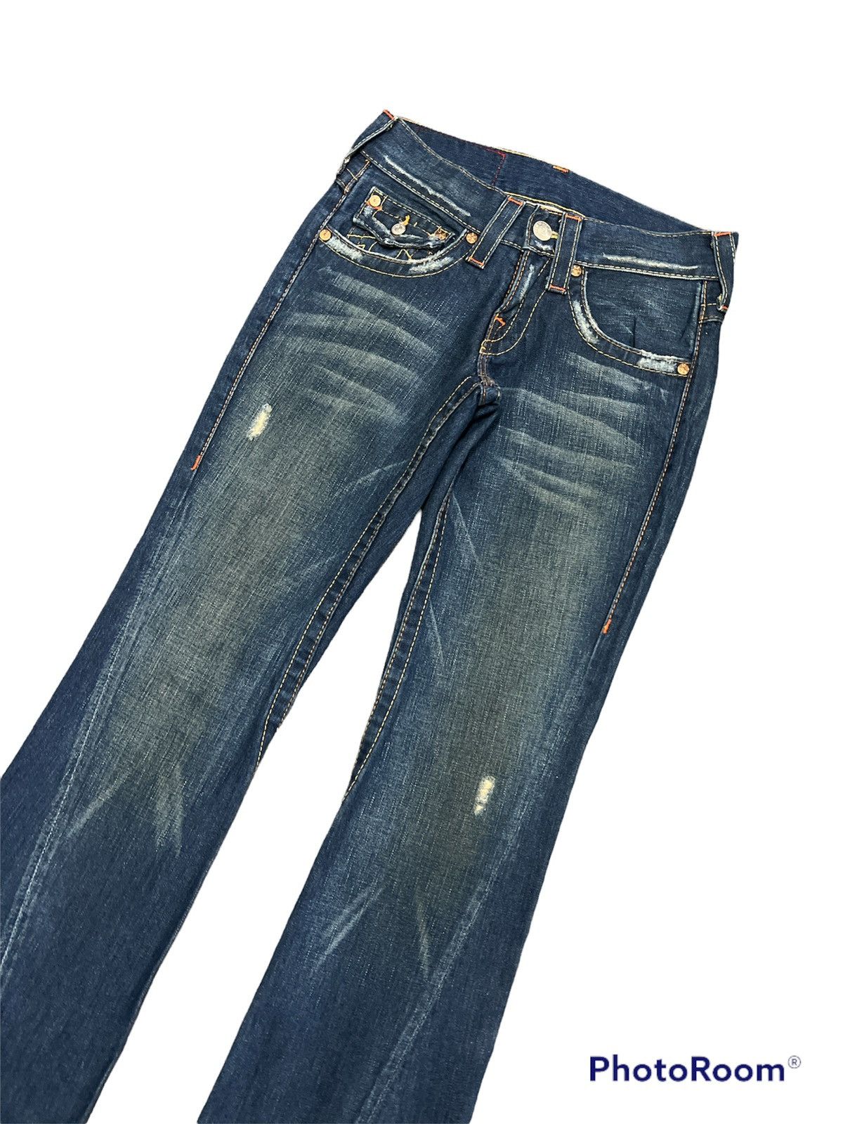 True Religion SICK🔥Vintage True Religion FLARED Ripped Denim Pant Size US 28 / EU 44 - 5 Thumbnail
