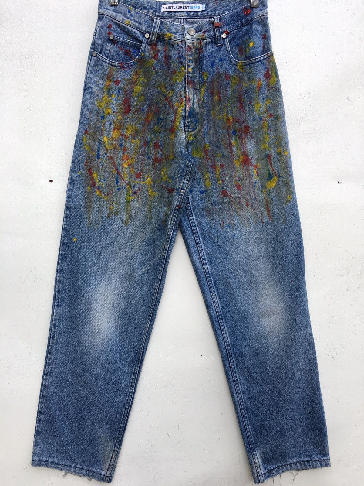 Yves Saint Laurent Vintage Rare Yves Saint Laurent Paris Painted Jeans Size US 29 - 7 Thumbnail
