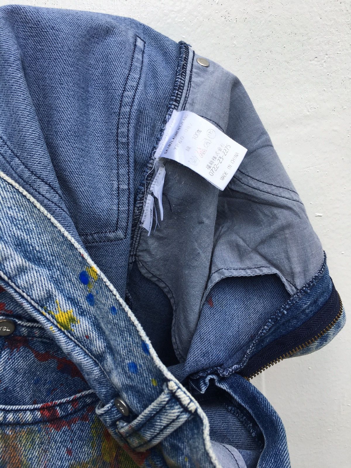 Yves Saint Laurent Vintage Rare Yves Saint Laurent Paris Painted Jeans Size US 29 - 21 Thumbnail