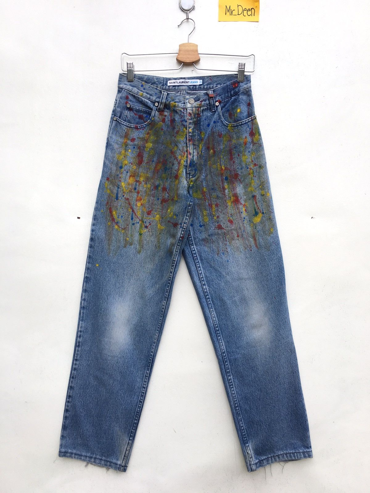 Yves Saint Laurent Vintage Rare Yves Saint Laurent Paris Painted Jeans Size US 29 - 2 Thumbnail