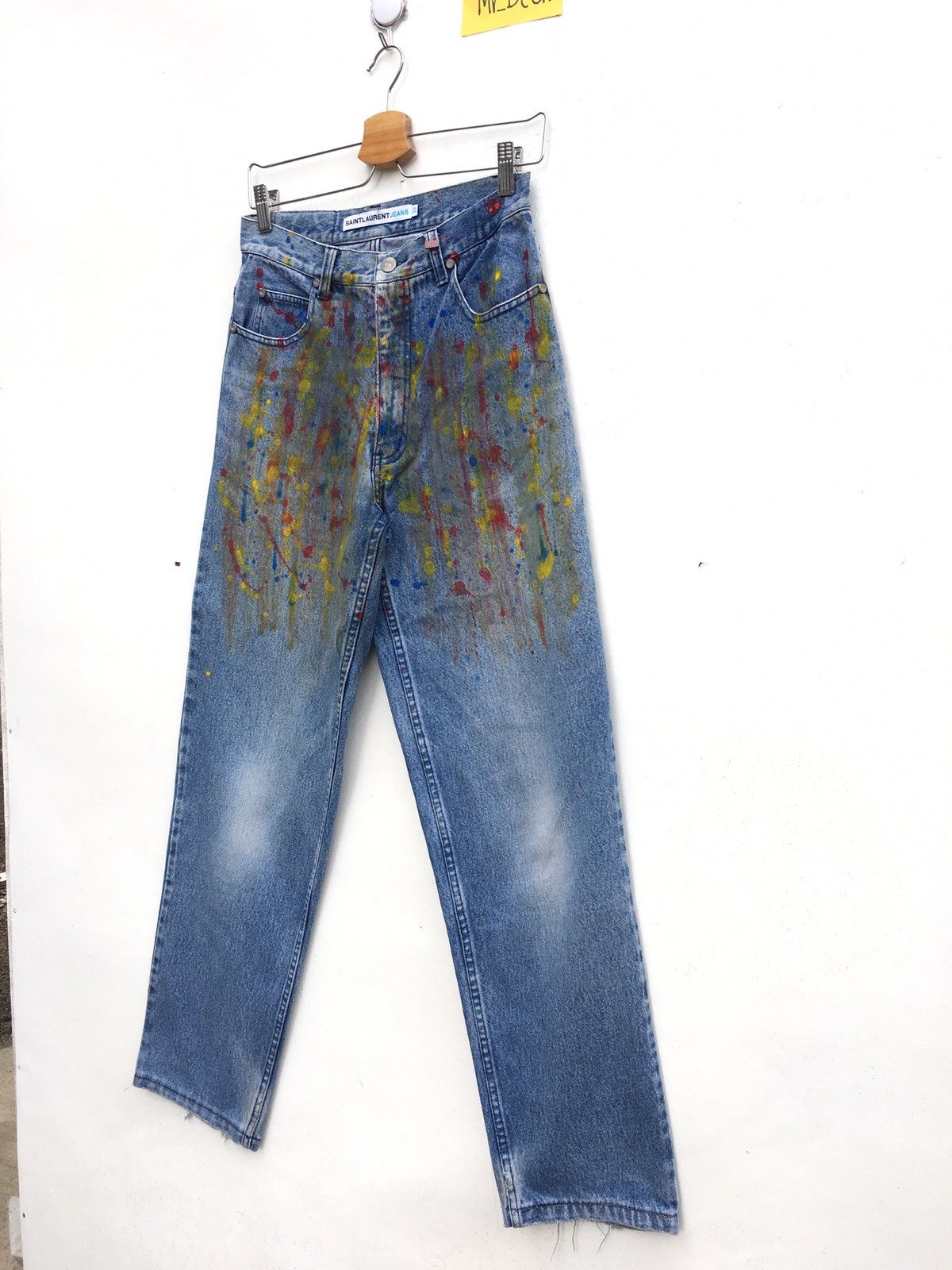 Yves Saint Laurent Vintage Rare Yves Saint Laurent Paris Painted Jeans Size US 29 - 3 Thumbnail