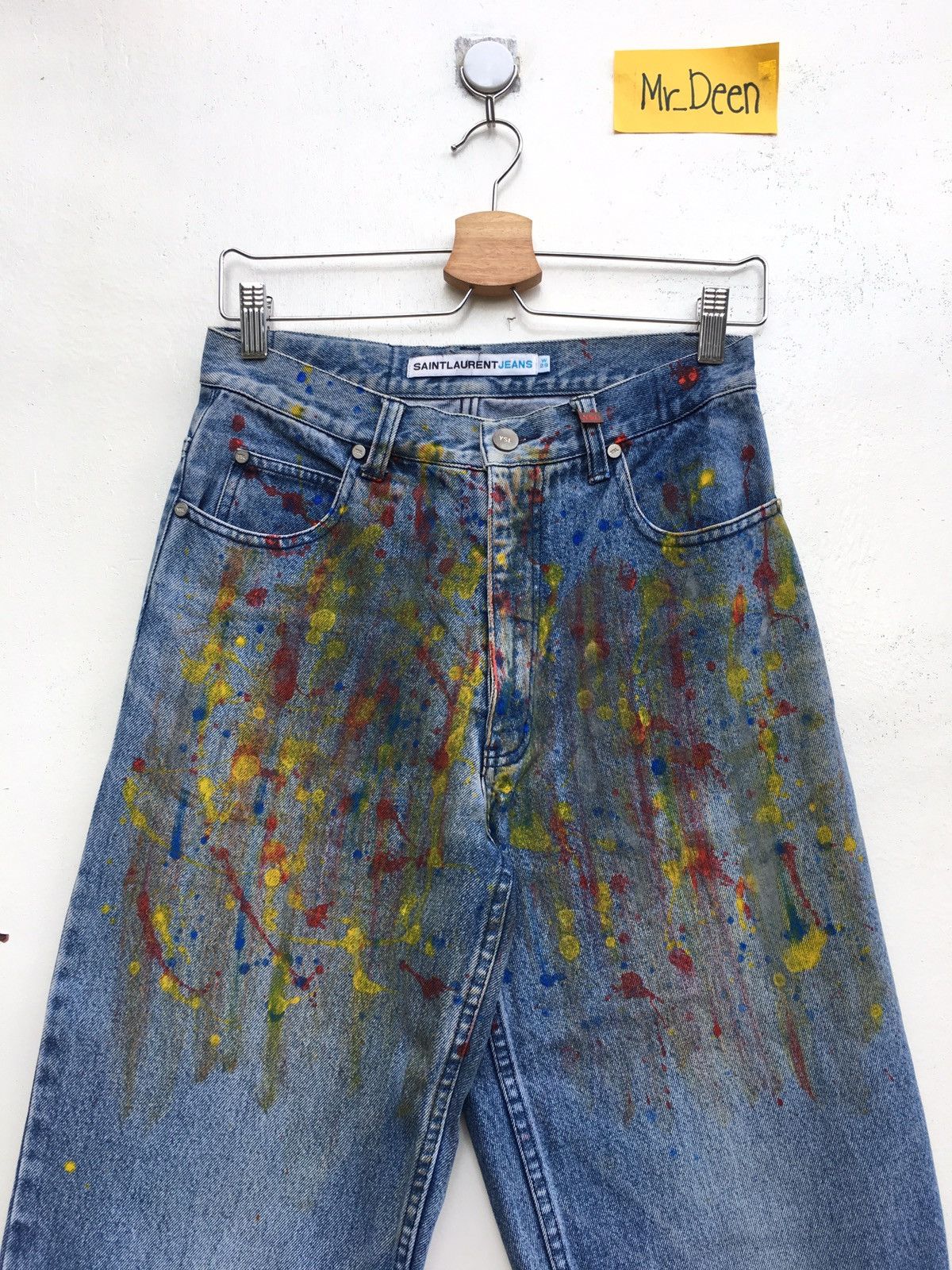 Yves Saint Laurent Vintage Rare Yves Saint Laurent Paris Painted Jeans Size US 29 - 6 Thumbnail