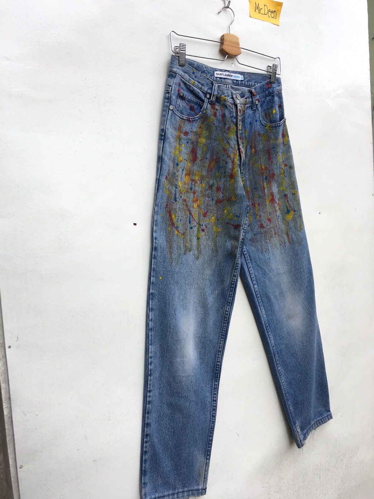 Yves Saint Laurent Vintage Rare Yves Saint Laurent Paris Painted Jeans Size US 29 - 4 Thumbnail