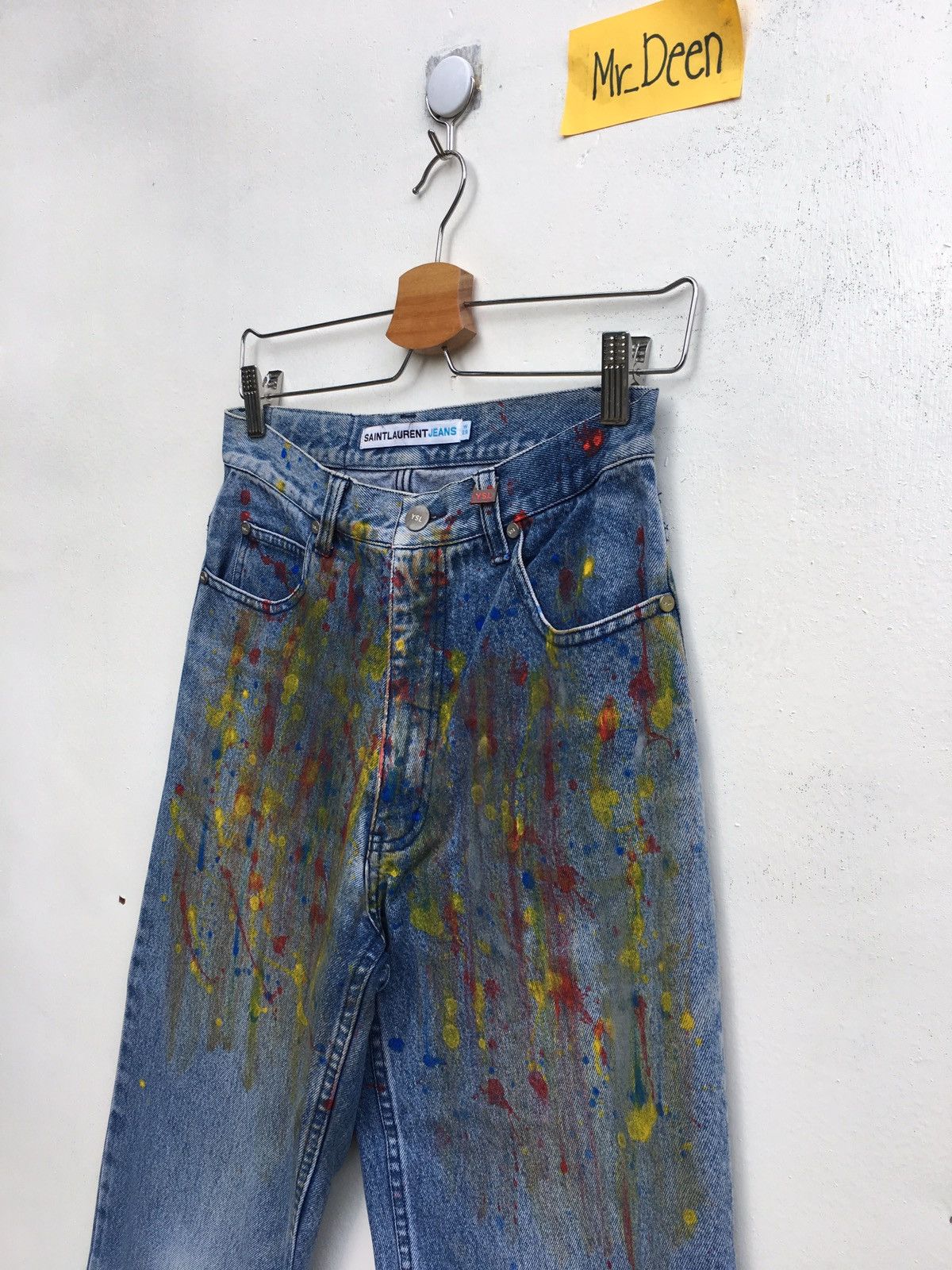 Yves Saint Laurent Vintage Rare Yves Saint Laurent Paris Painted Jeans Size US 29 - 11 Thumbnail