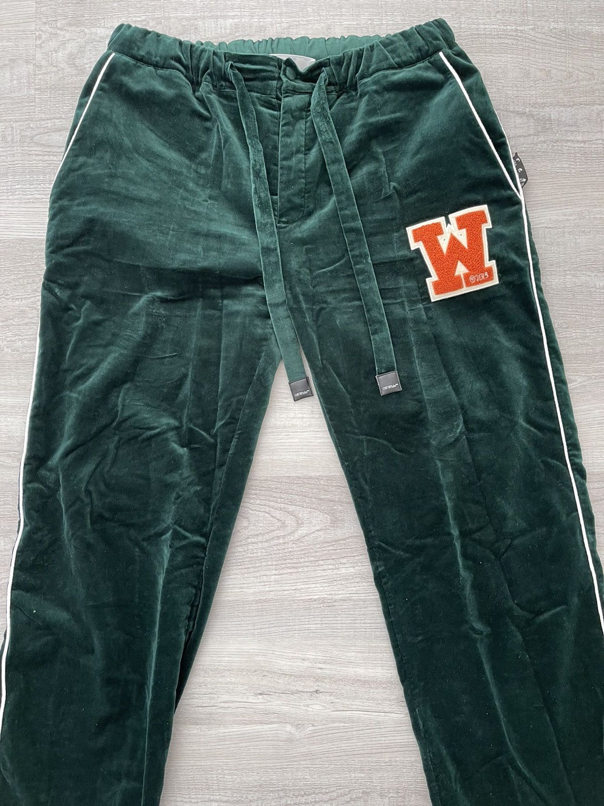 Off-White Off-White Green Velvet Pajama Lounge Pants XL Size US 36 / EU 52 - 2 Thumbnail