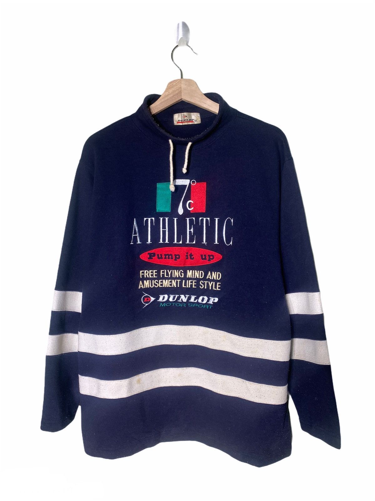 Dunlop × Vintage Dunlop Motor Sport Athletic Turtleneck Sweater Size US M / EU 48-50 / 2 - 1 Thumbnail