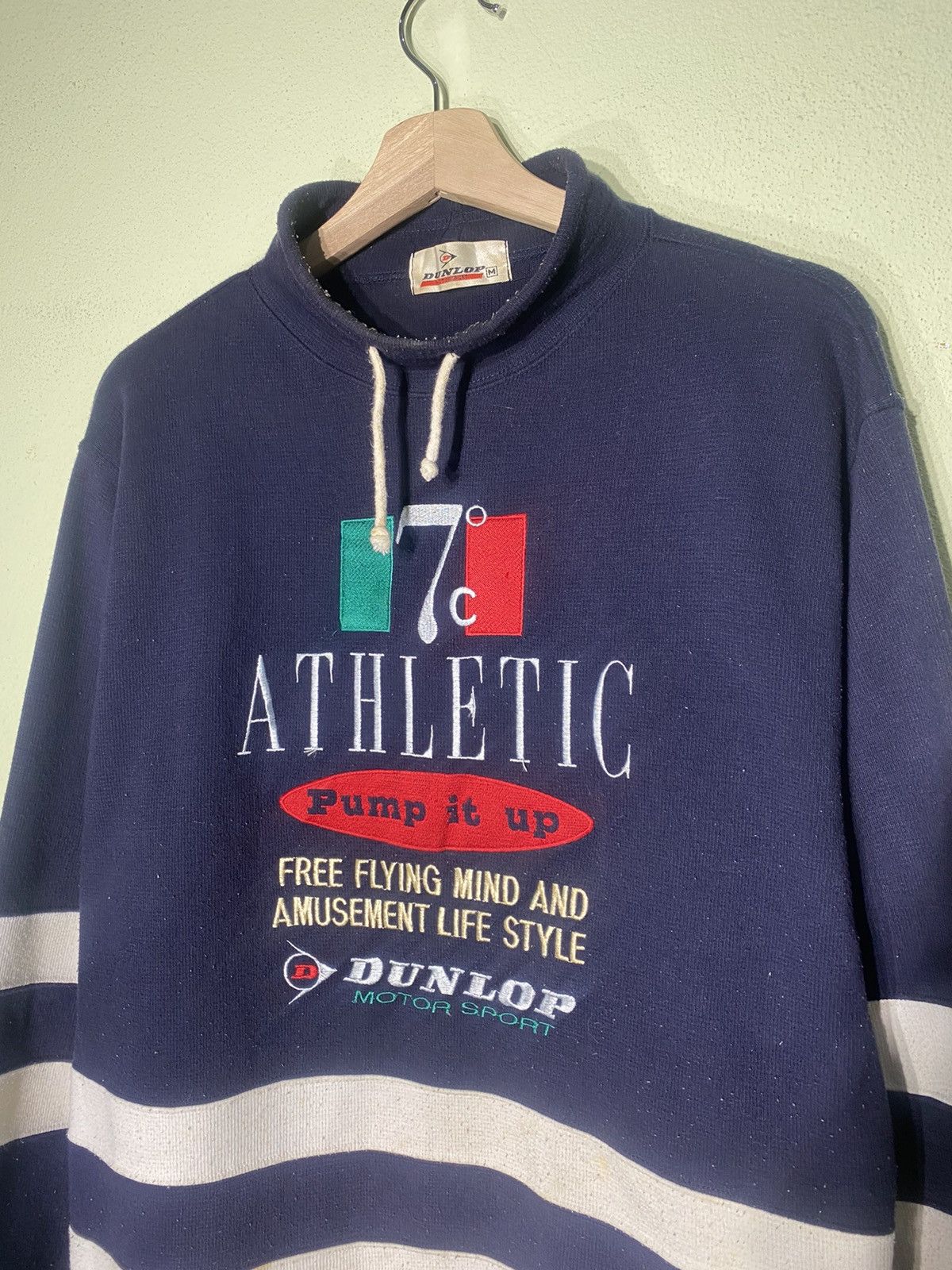 Dunlop × Vintage Dunlop Motor Sport Athletic Turtleneck Sweater Size US M / EU 48-50 / 2 - 3 Thumbnail