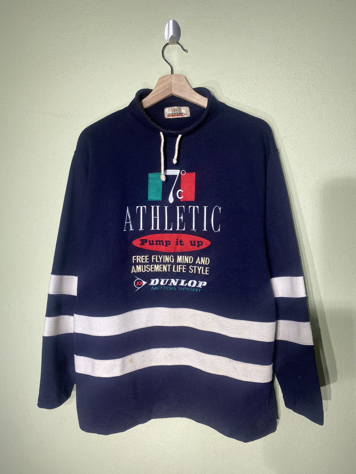 Dunlop × Vintage Dunlop Motor Sport Athletic Turtleneck Sweater Size US M / EU 48-50 / 2 - 2 Thumbnail