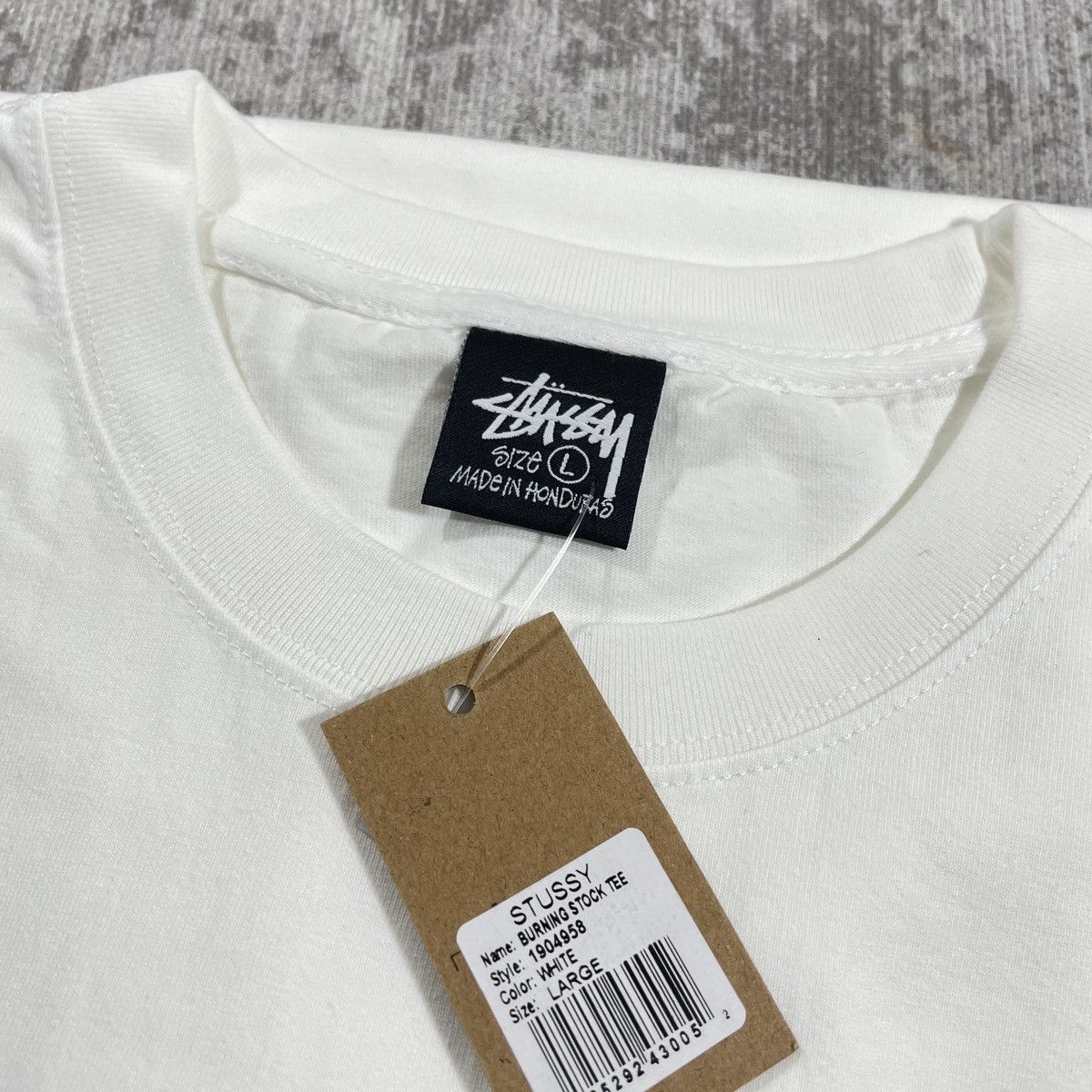 Stussy STUSSY " BURNING STOCK " TEE WHITE // L Size US L / EU 52-54 / 3 - 5 Thumbnail