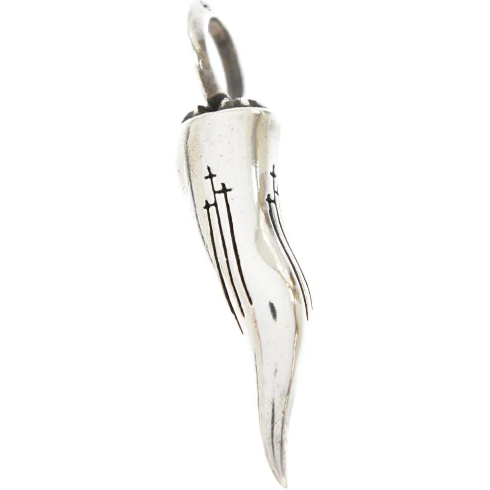 image of Chrome Hearts Cornicello Tooth Necklace Charm in Silver, Men's