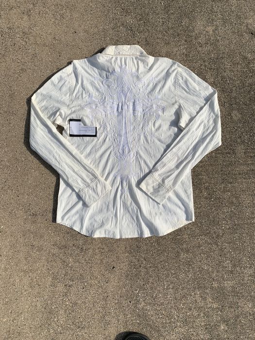 Affliction white affliction button up | Grailed