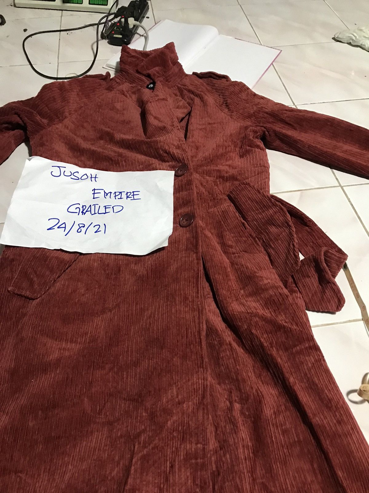 Other × Stussy Vintage Stussy Corduroy Trench Coat - Rust Red - Small Size US S / EU 44-46 / 1 - 7 Thumbnail
